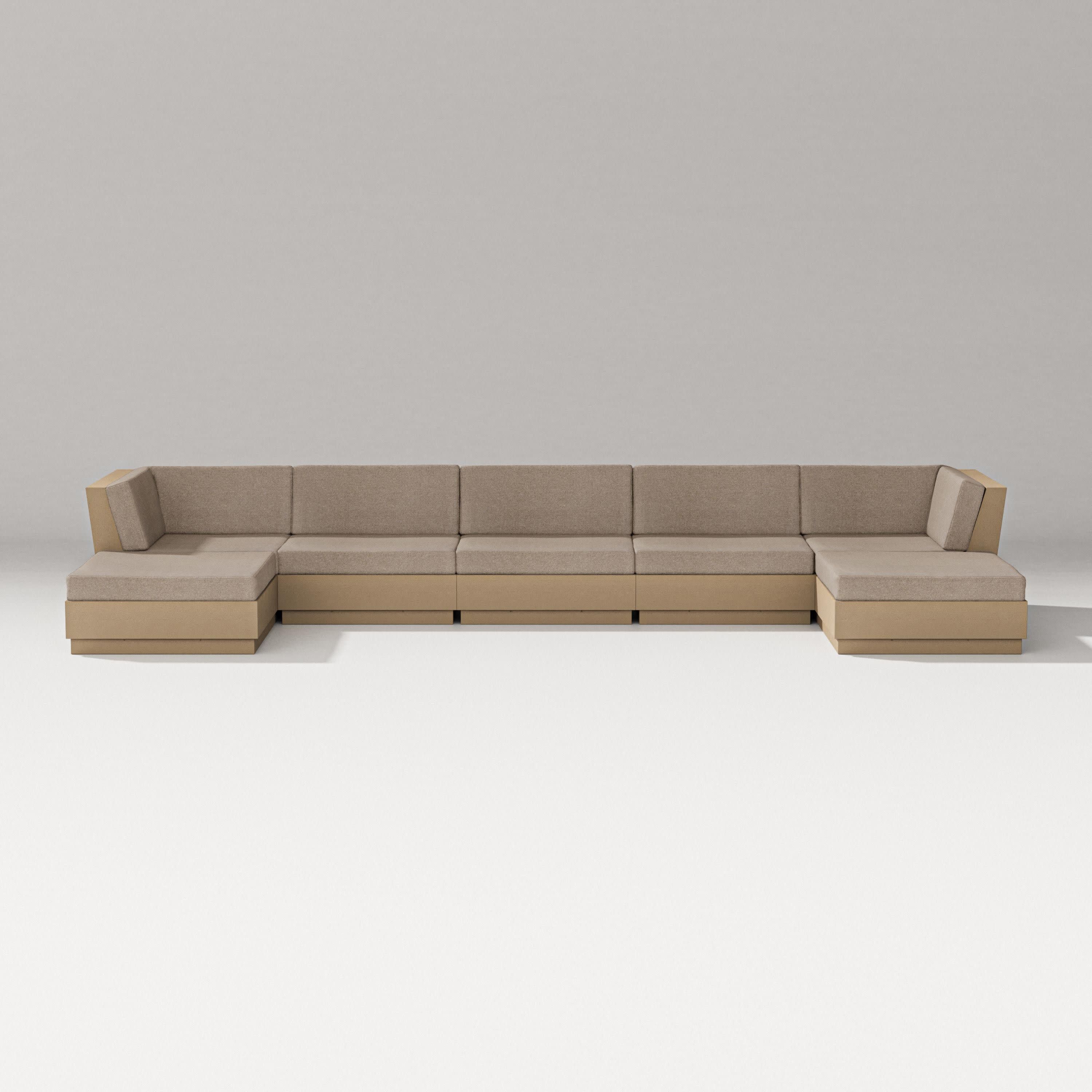 Elevate 7-Piece Double Chaise Sectional in Vintage Sahara / Spiced Burlap