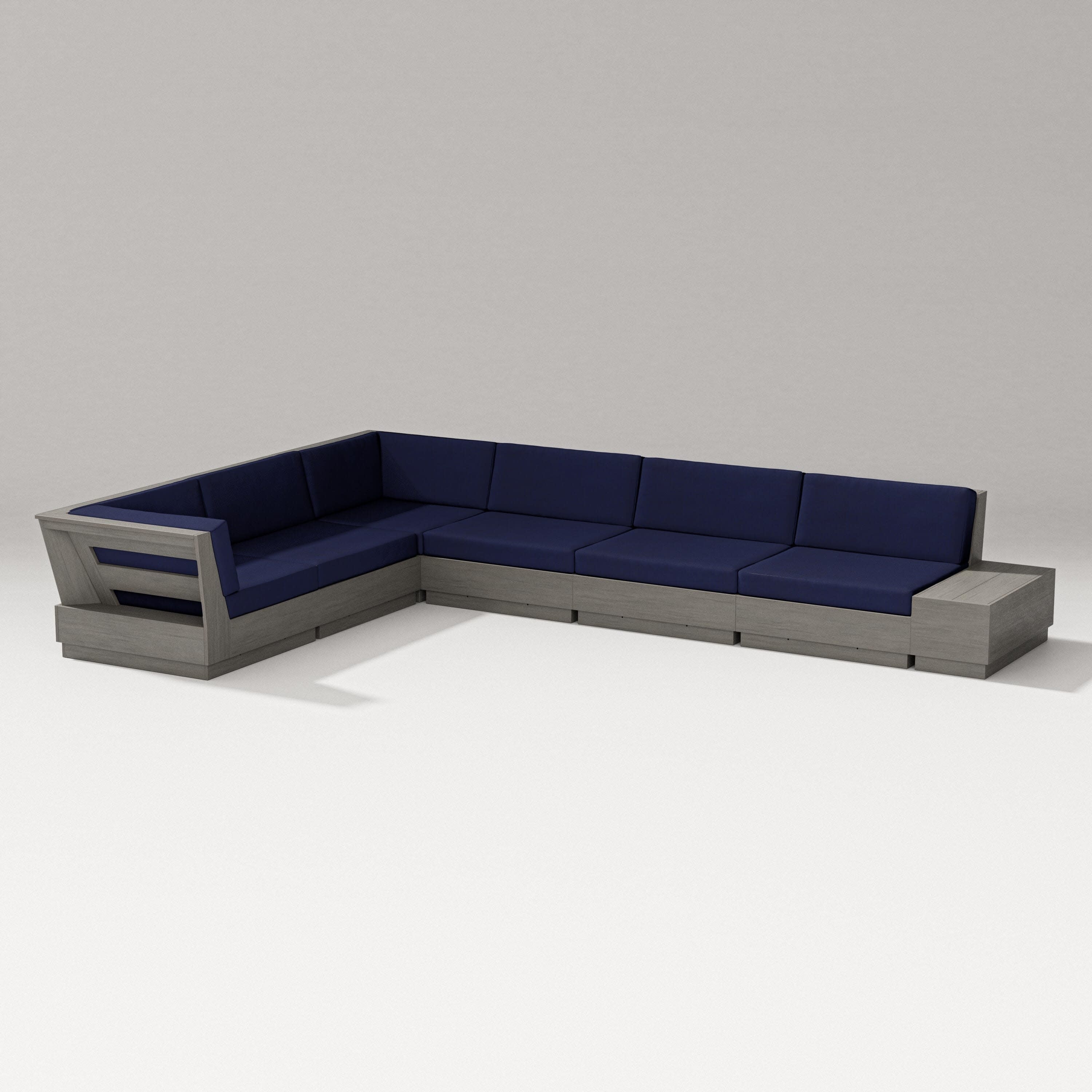 Elevate 7-Piece Corner Sectional in Driftwood / Navy