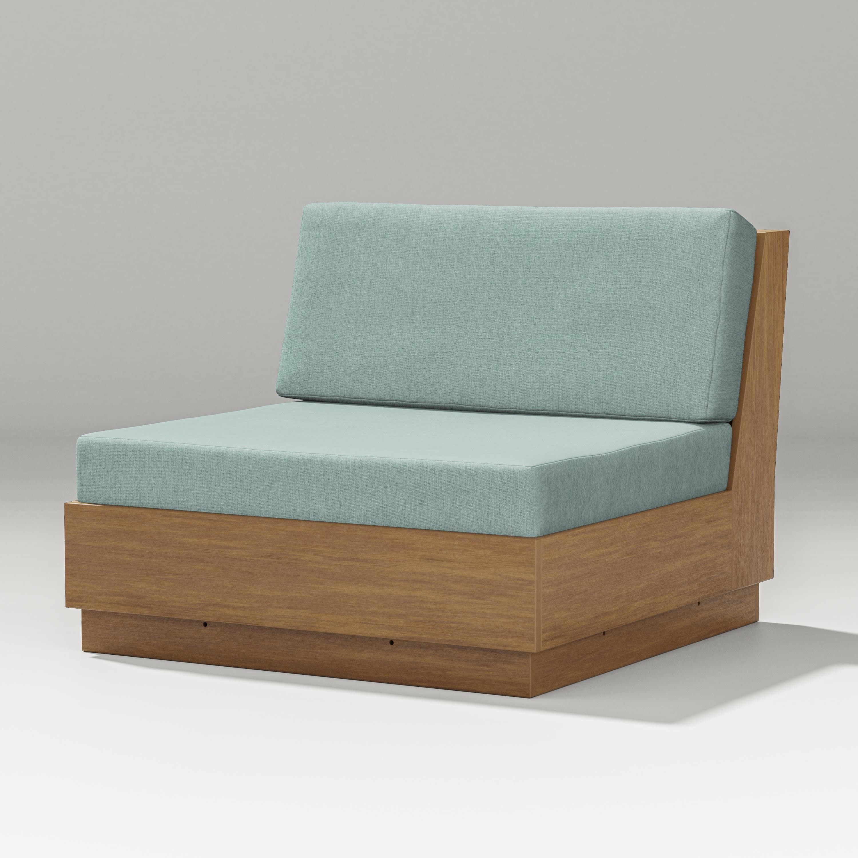Elevate Modular Armless Chair in Natural / Glacier Spa