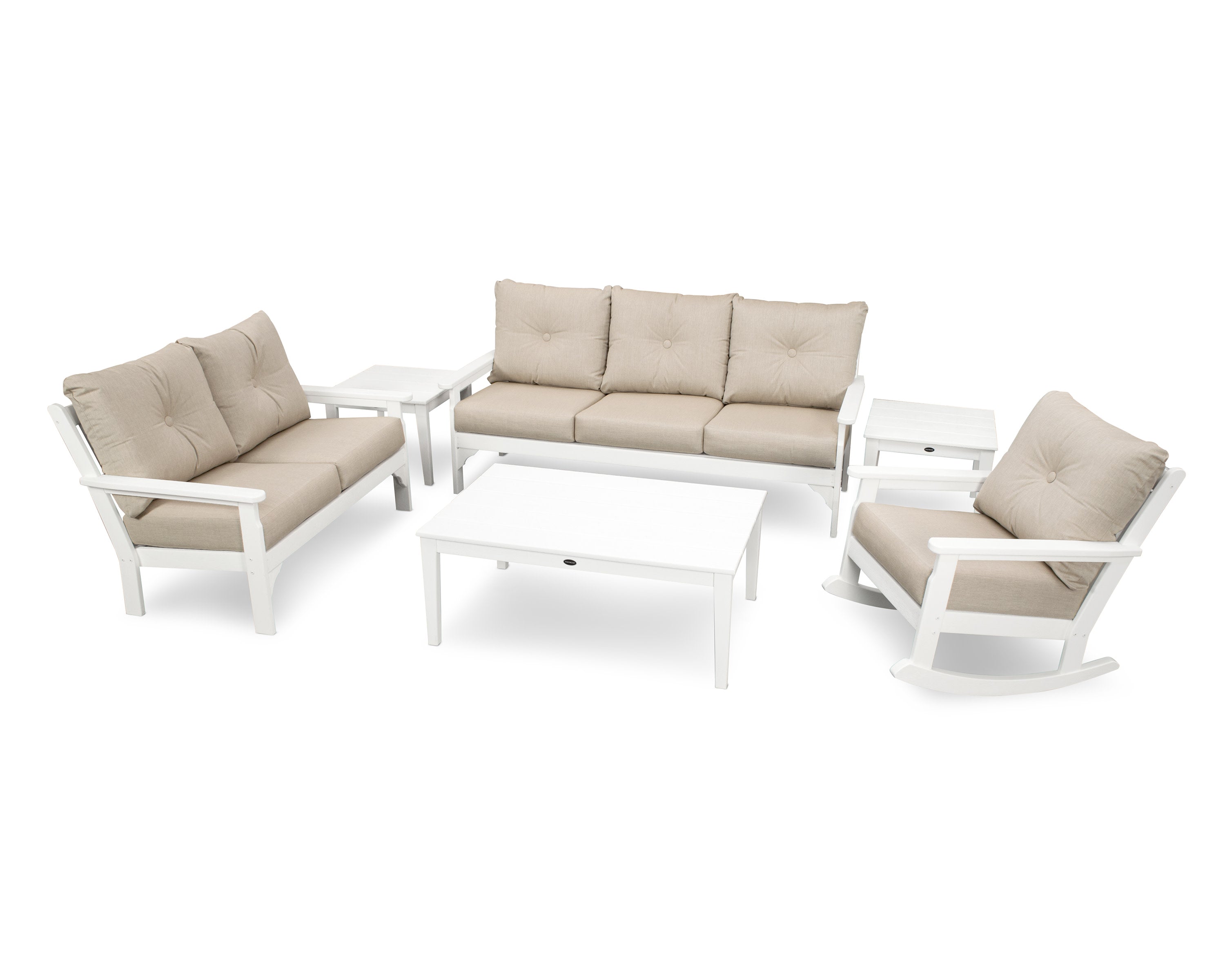 Vineyard 6-Piece Deep Seating Set in Vintage White / Cast Ash