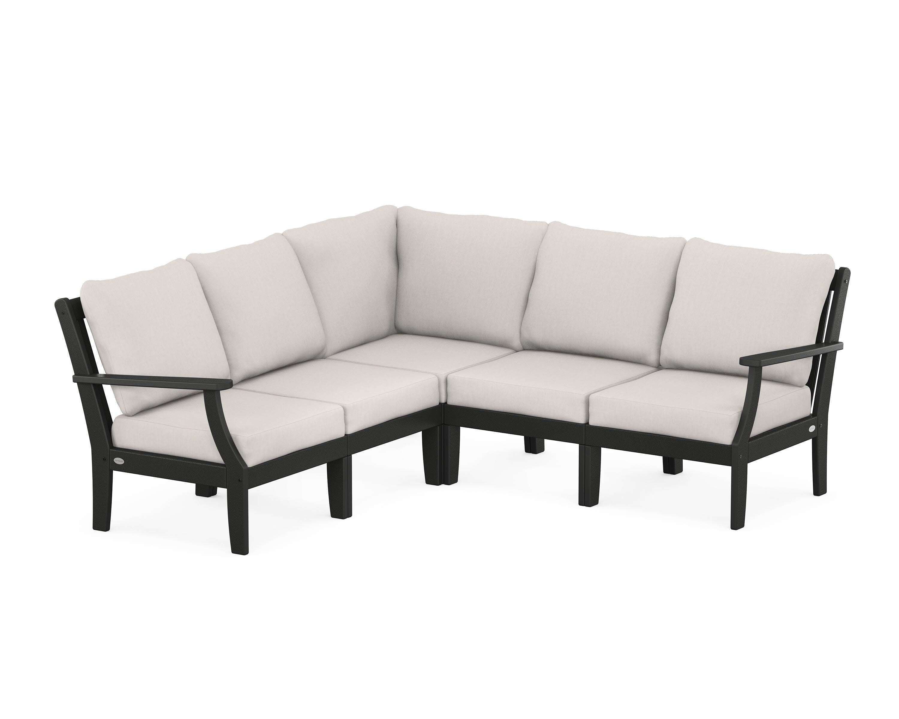 Braxton Modular 5-Piece Deep Seating Set in Black / Cast Ash