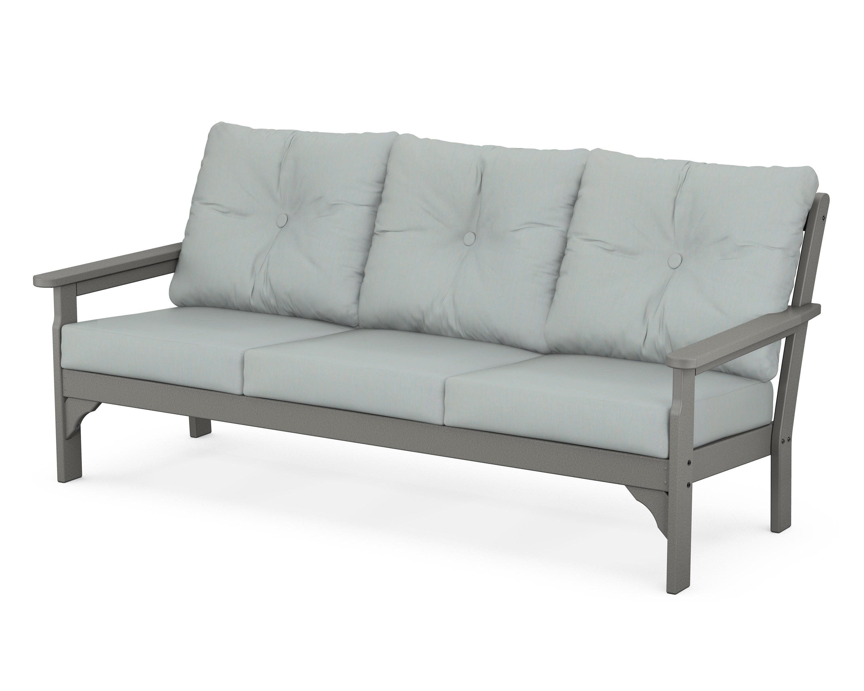 Vineyard Deep Seating Sofa in Slate Grey / Spa