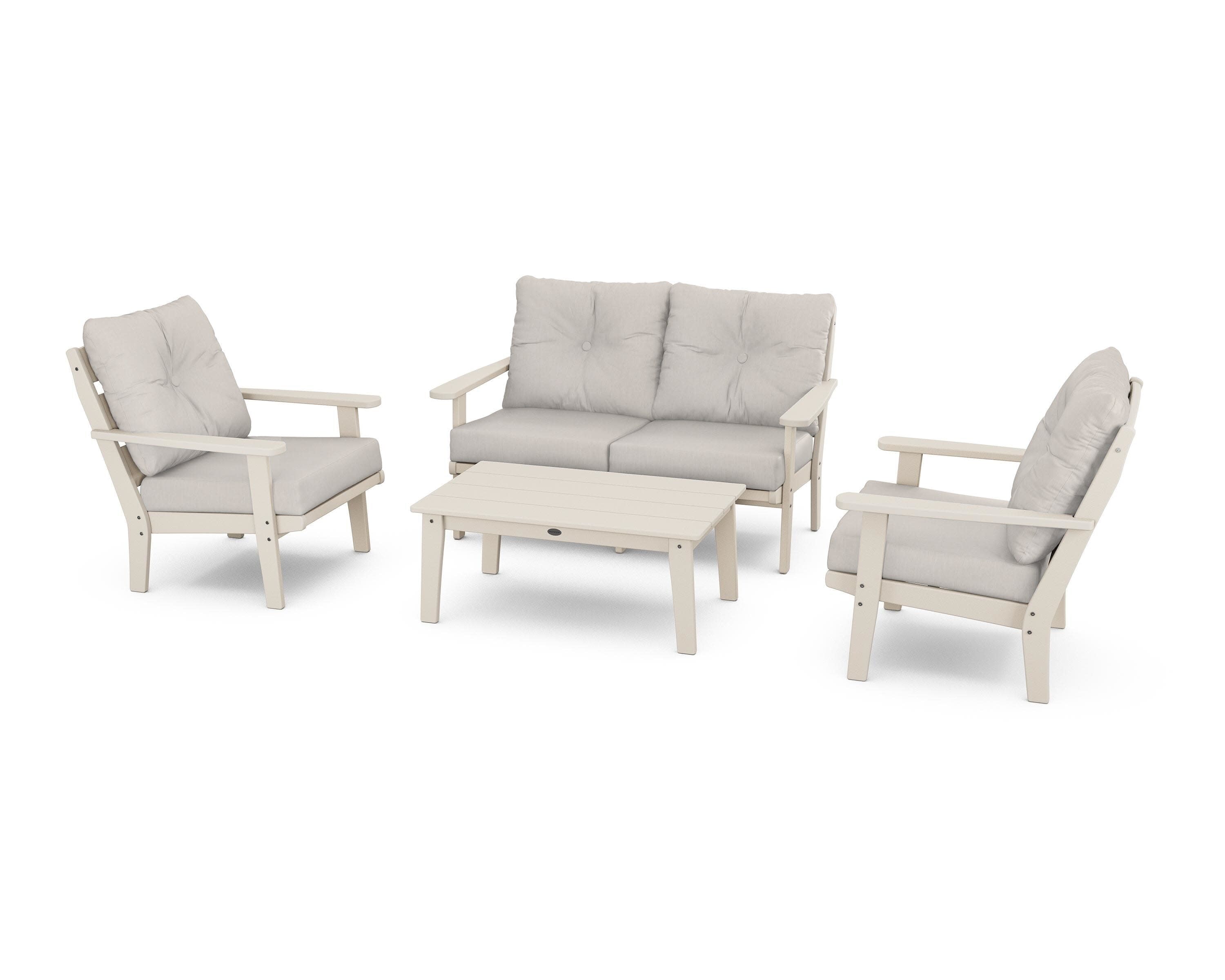 Lakeside 4-Piece Deep Seating Set in Sand / Cast Ash