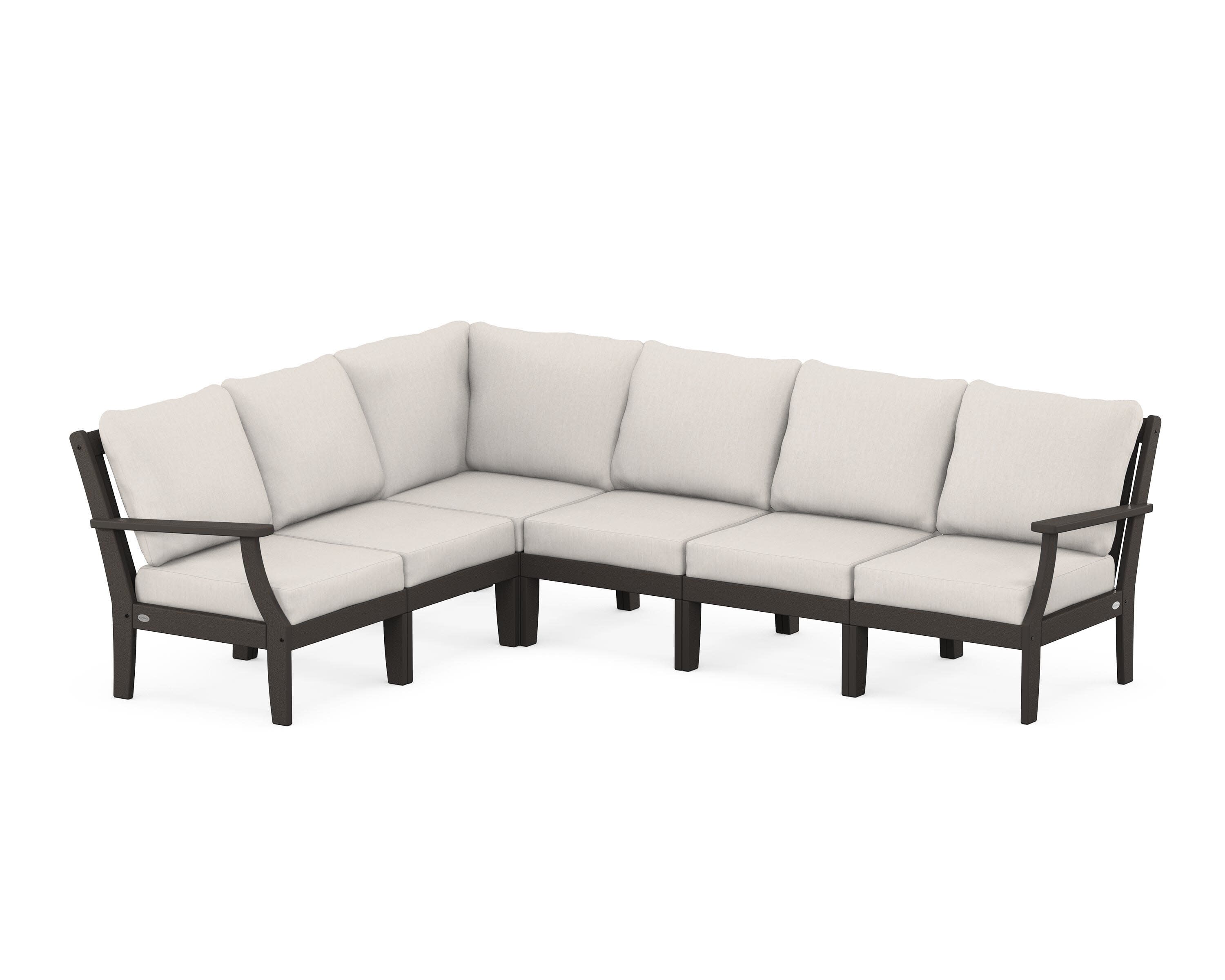Braxton Modular 6-Piece Deep Seating Set in Vintage Coffee / Cast Ash