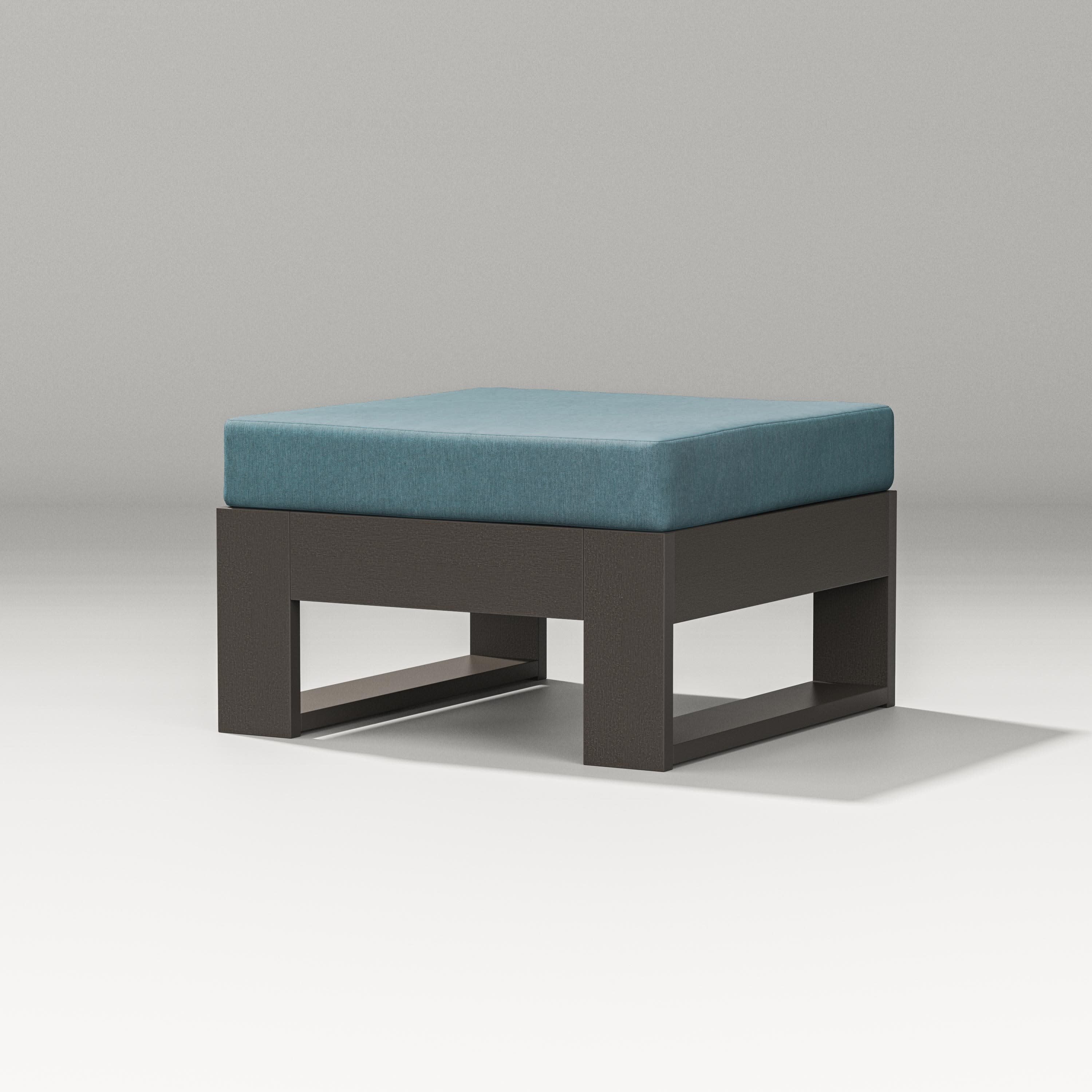 Latitude Lounge Ottoman in Vintage Coffee / Ocean Teal