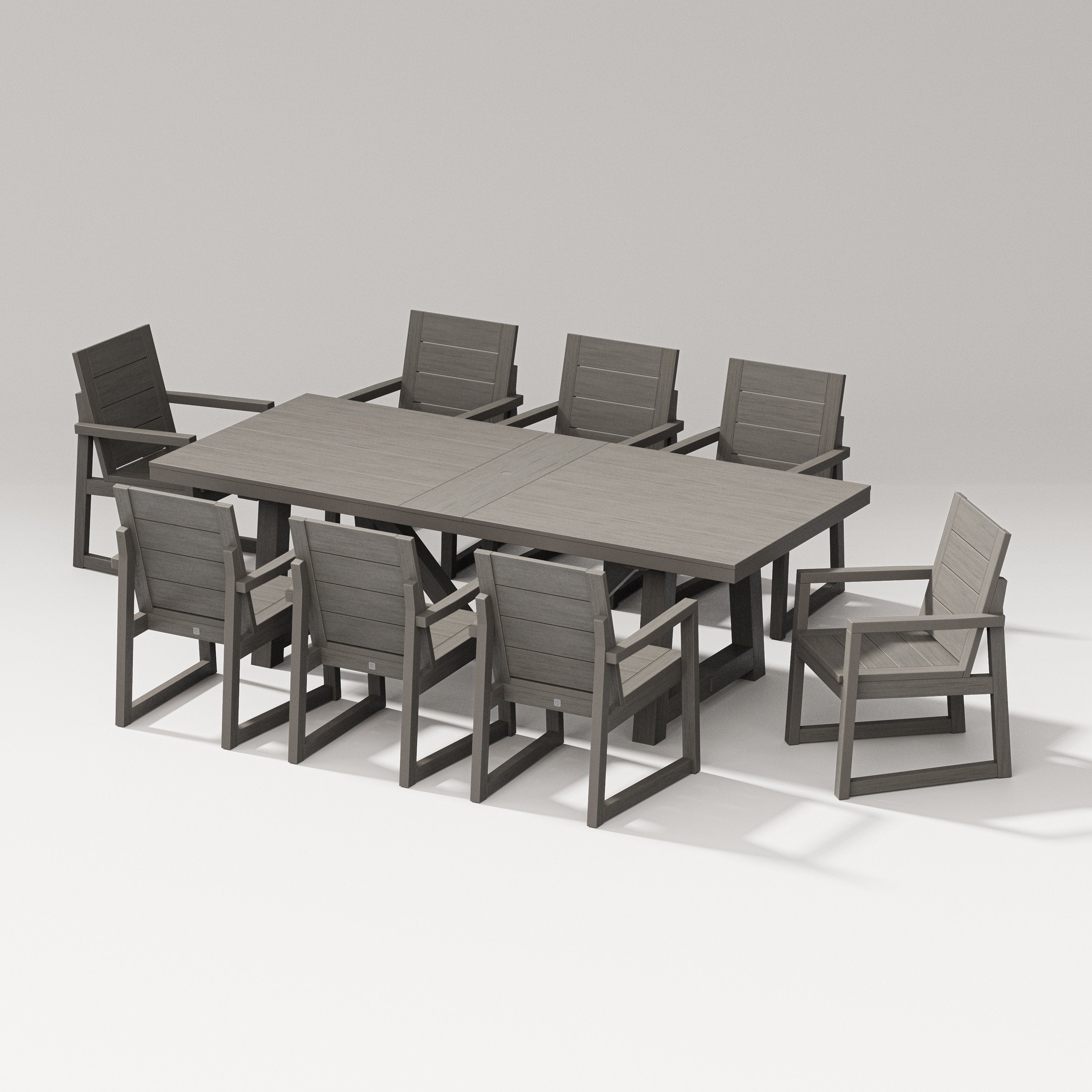 Elevate 9-Piece A-Frame Table Dining Set in Driftwood