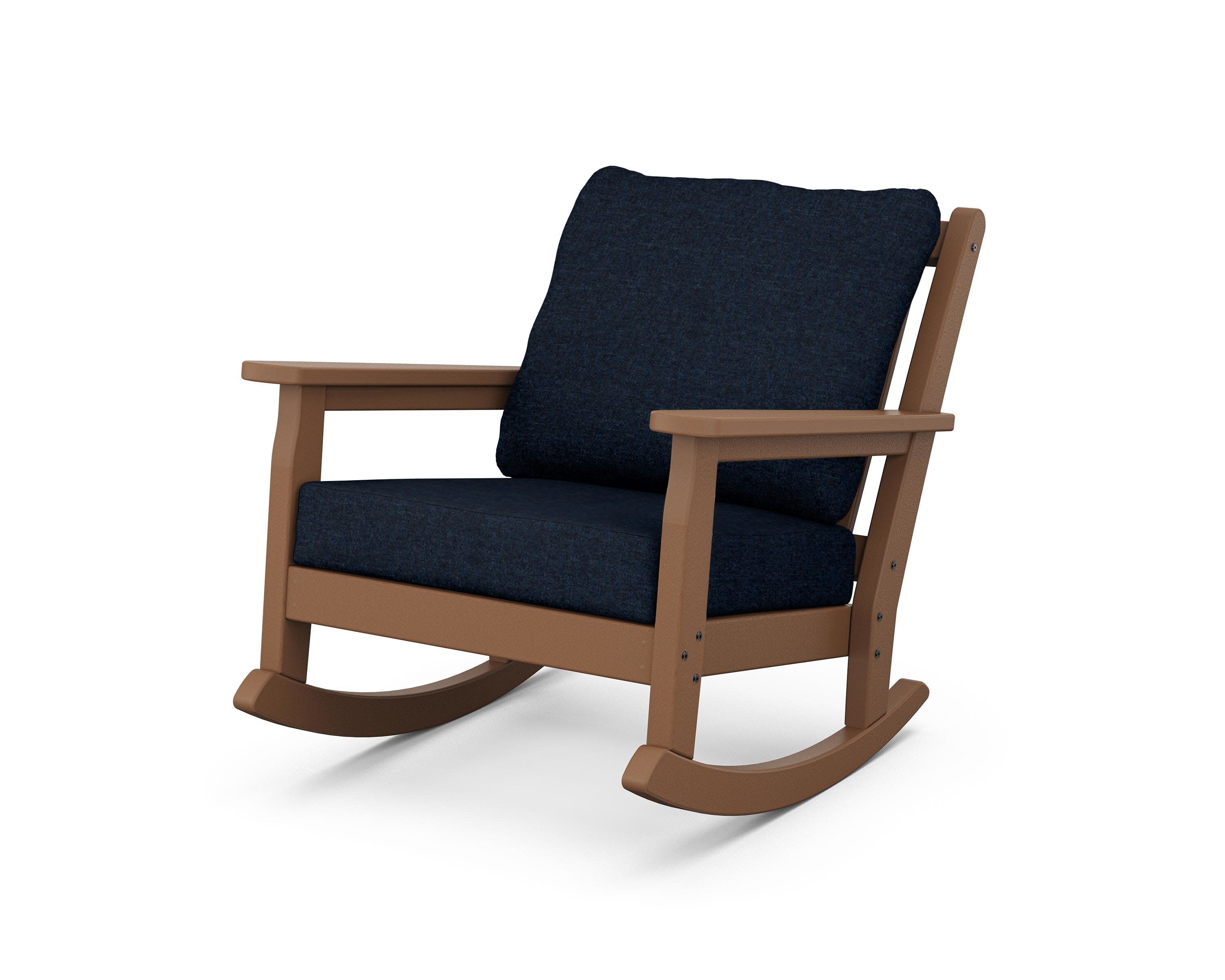 Chippendale Deep Seating Rocking Chair in Teak / Marine Indigo
