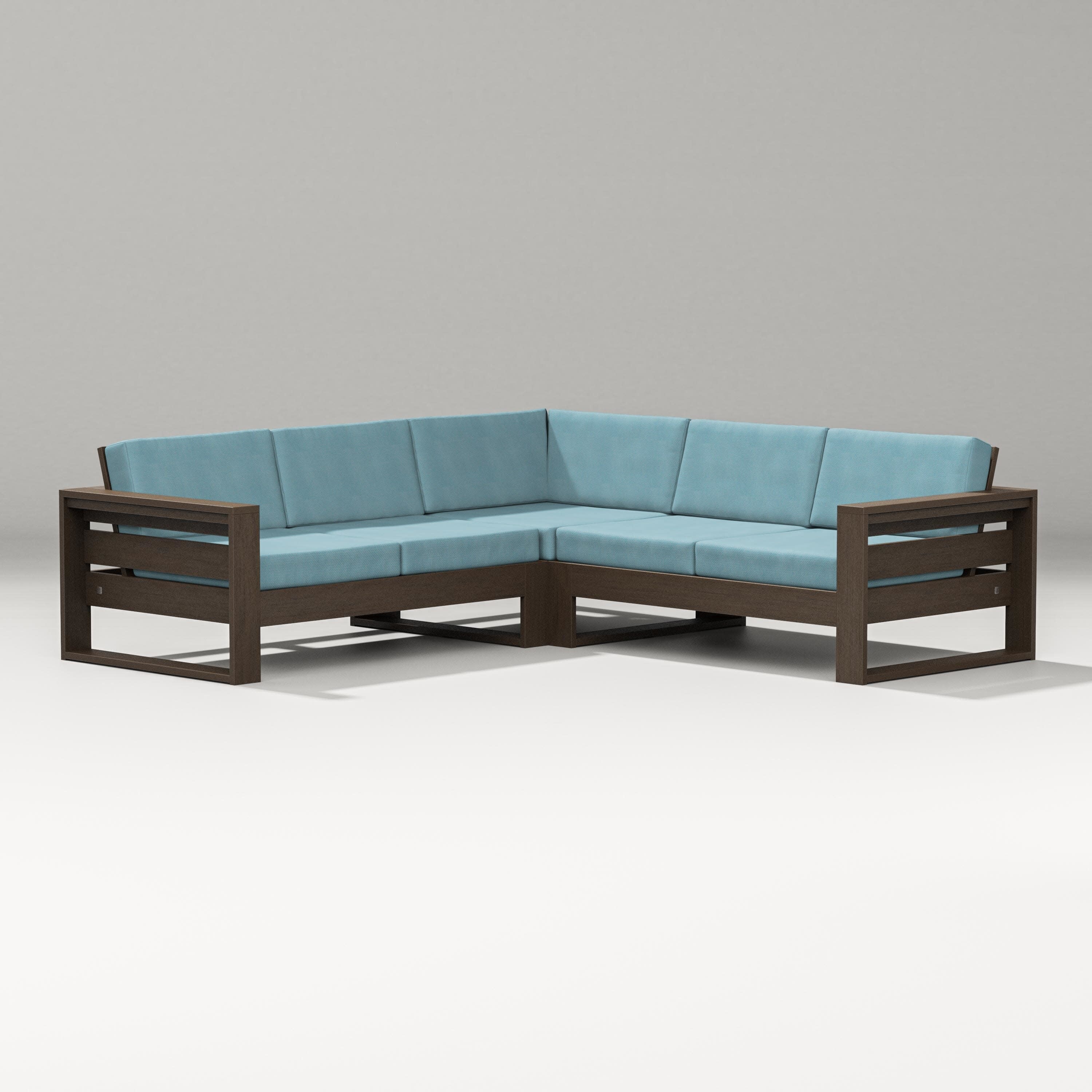 Latitude Corner Sectional in Kona / Lattice Sky Blue