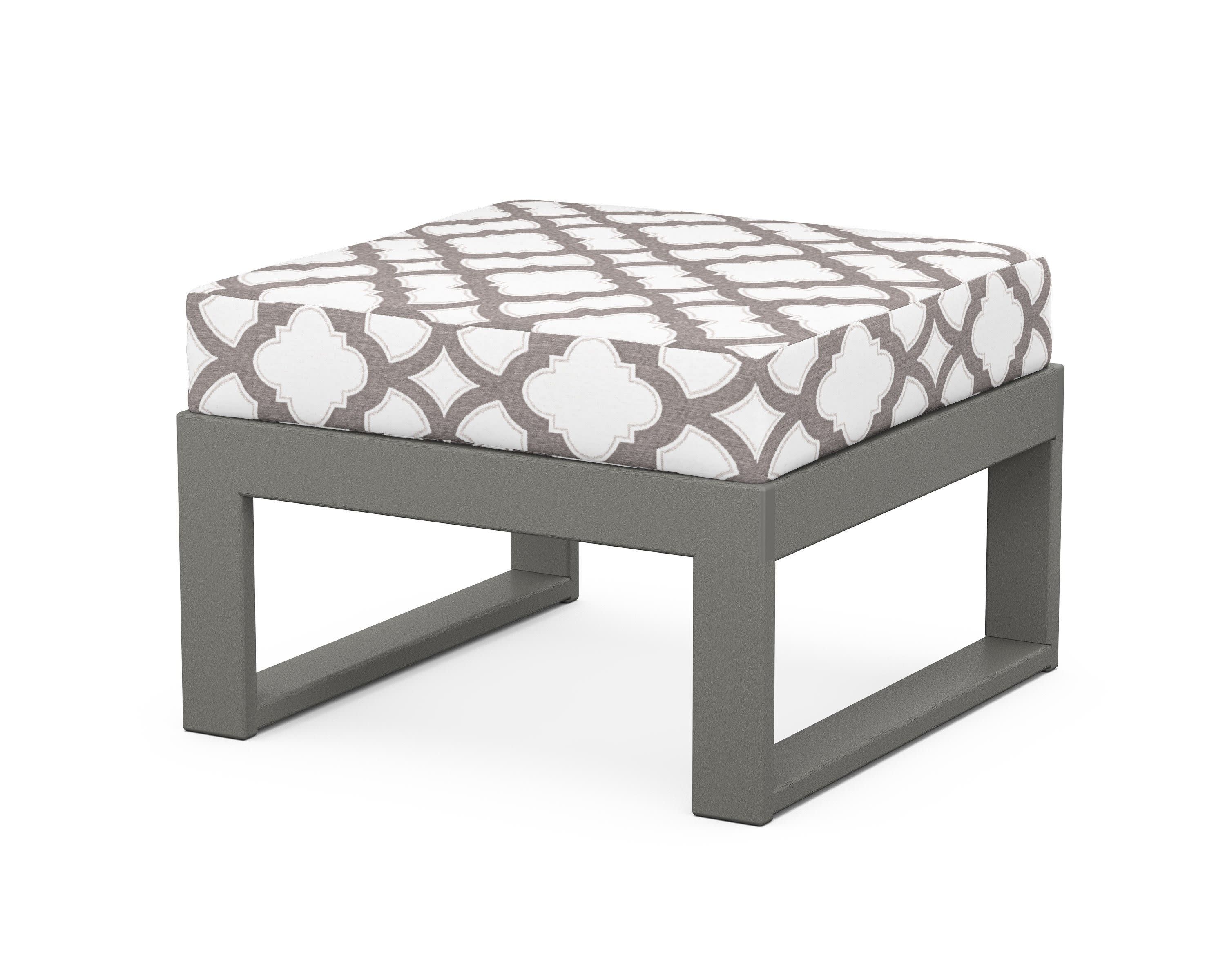 Modular Ottoman - Modern in Slate Grey / Trellis Grey Mist