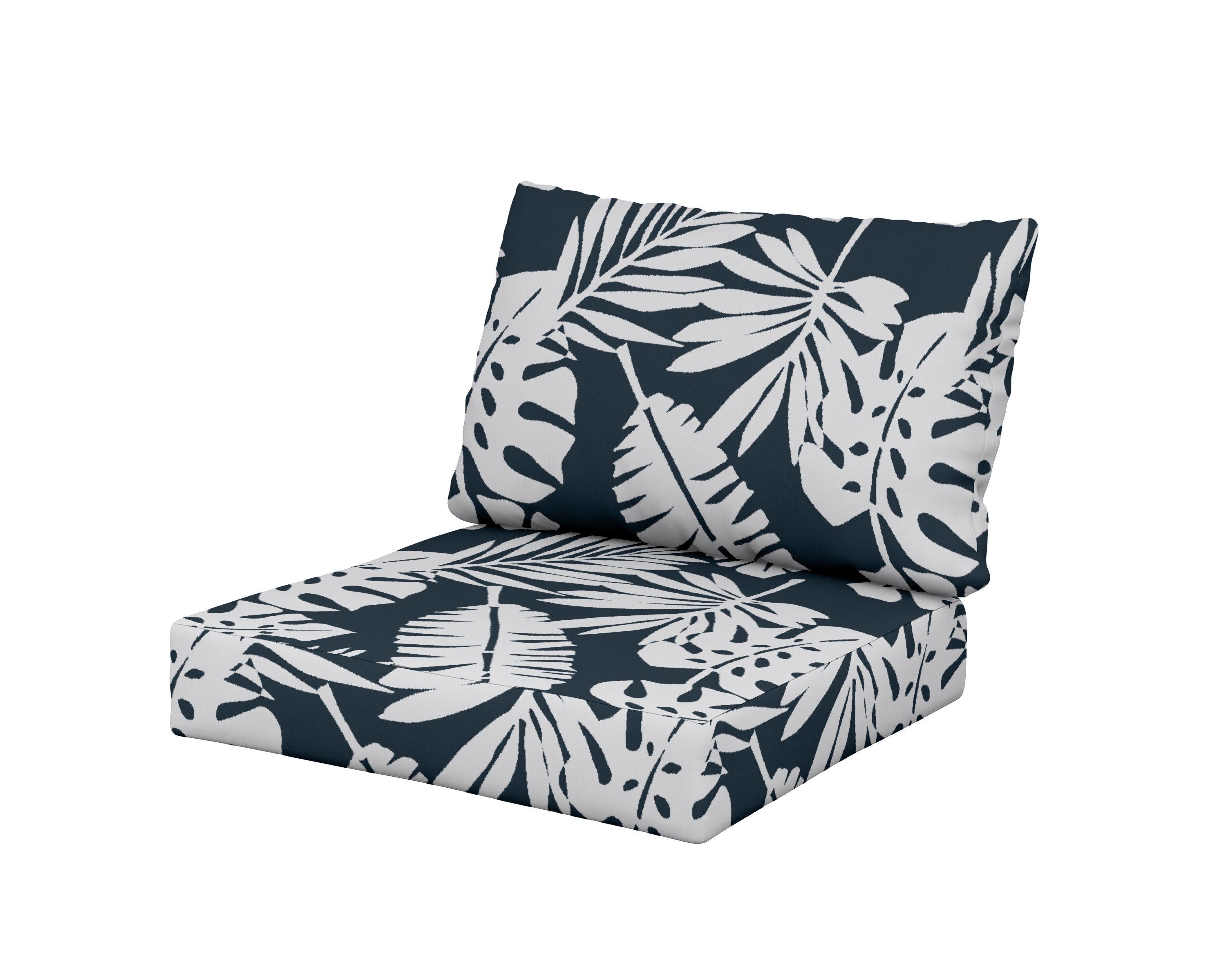 Modular Cushion in Leaf Marine Indigo