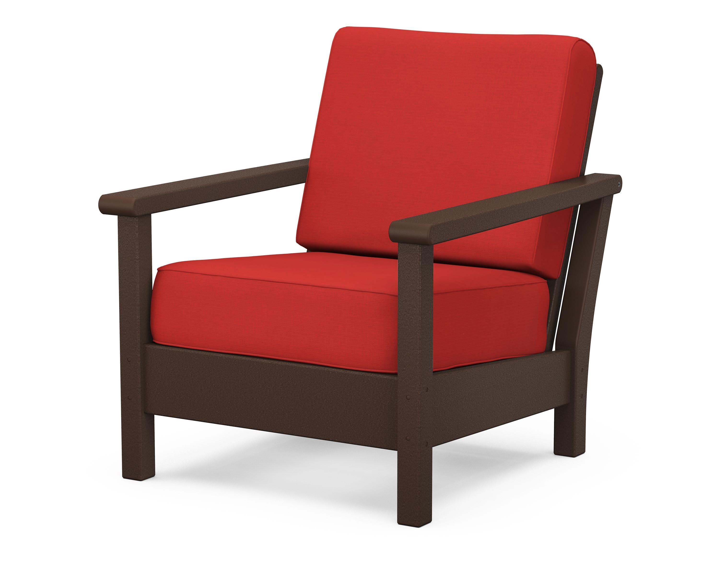 Harbour Deep Seating Chair in Mahogany / Crimson Linen
