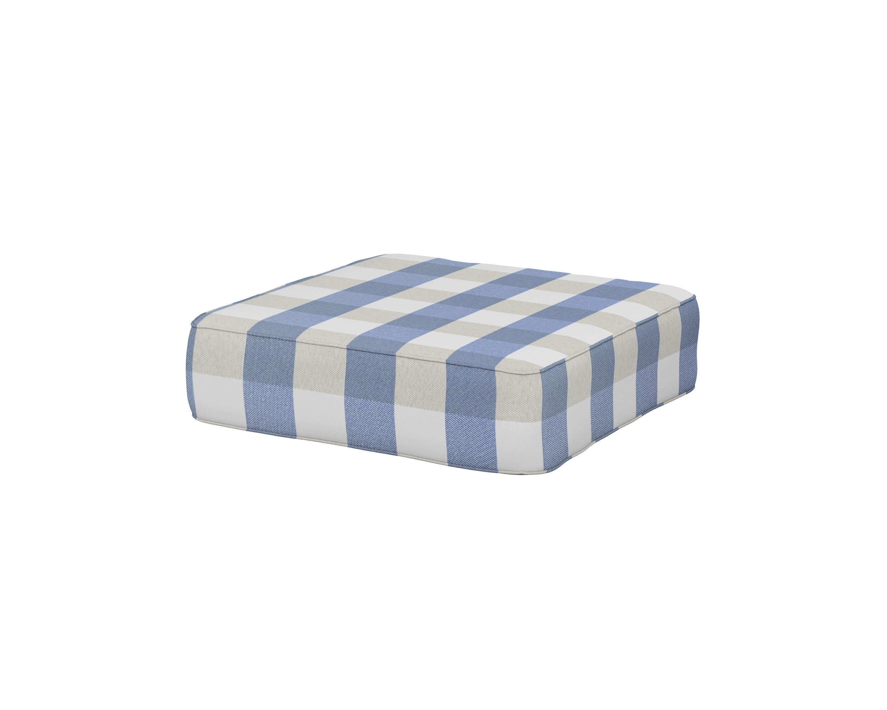 Ateeva 4000 Ottoman Cushion in Buffalo Plaid Sky Blue