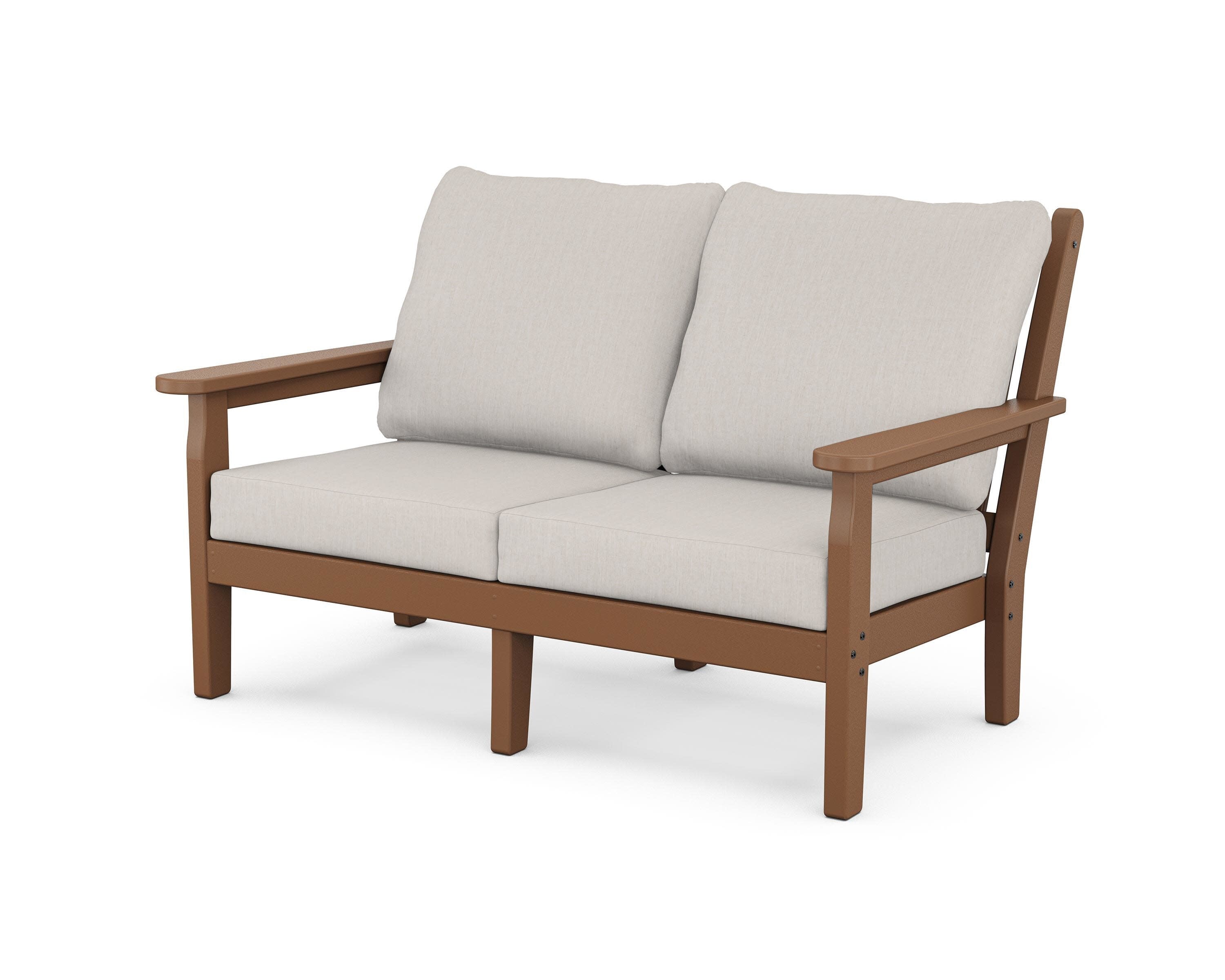 Chippendale Deep Seating Loveseat in Teak / Cast Ash