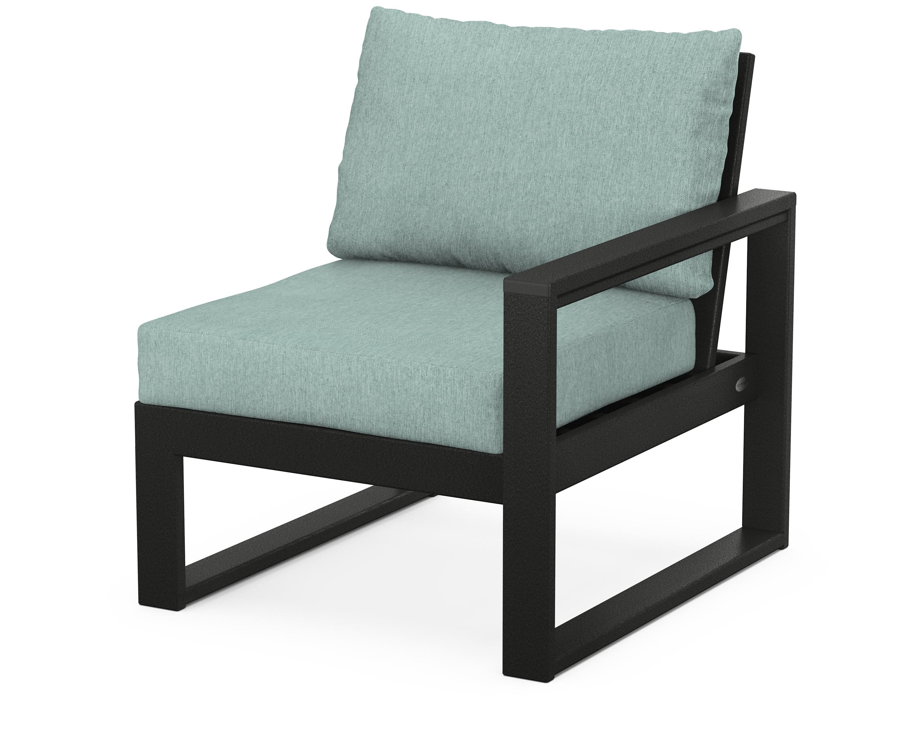 EDGE Modular Right Arm Chair in Black / Glacier Spa