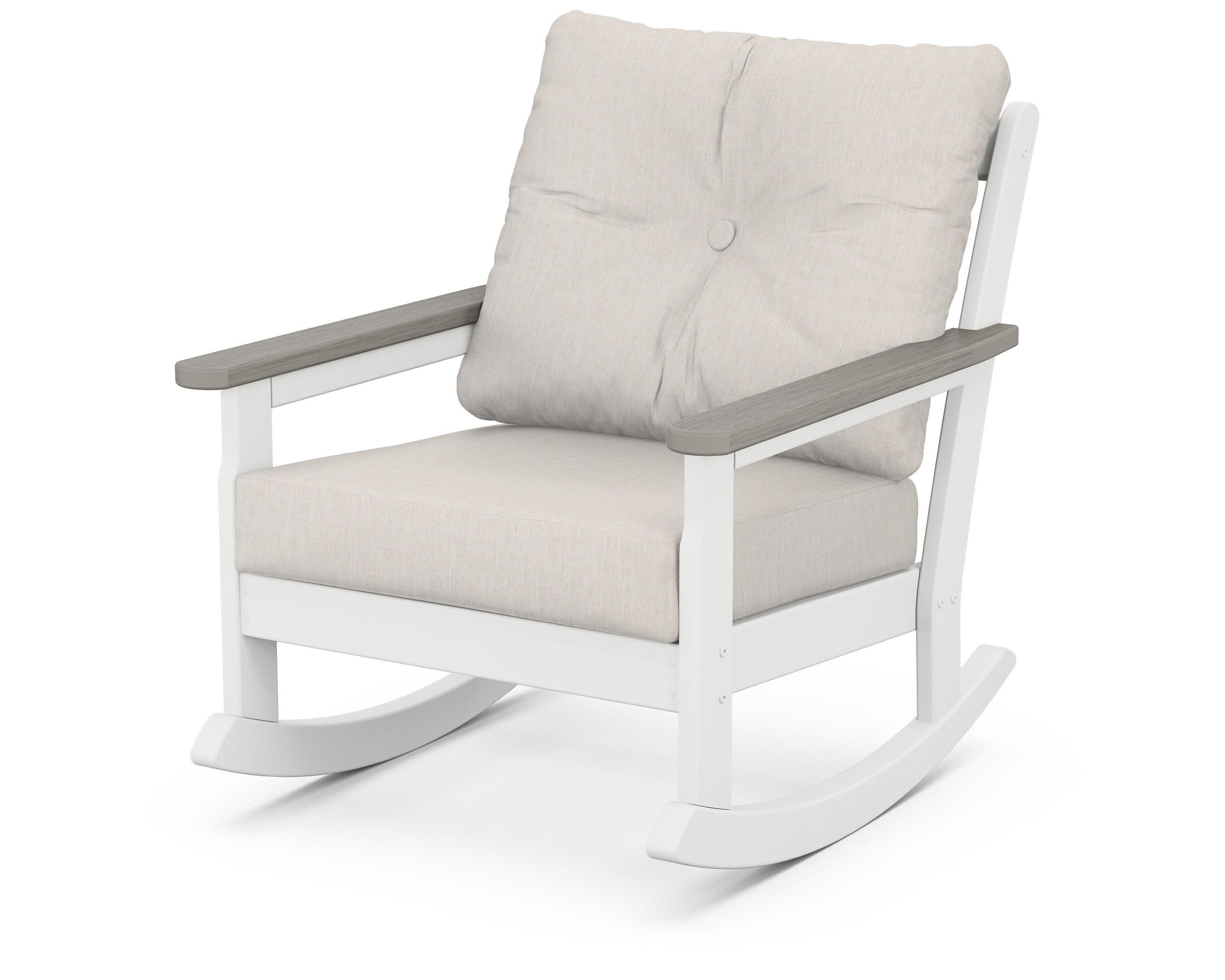 Vineyard Deep Seating Rocking Chair in White / Driftwood / Cast Ash