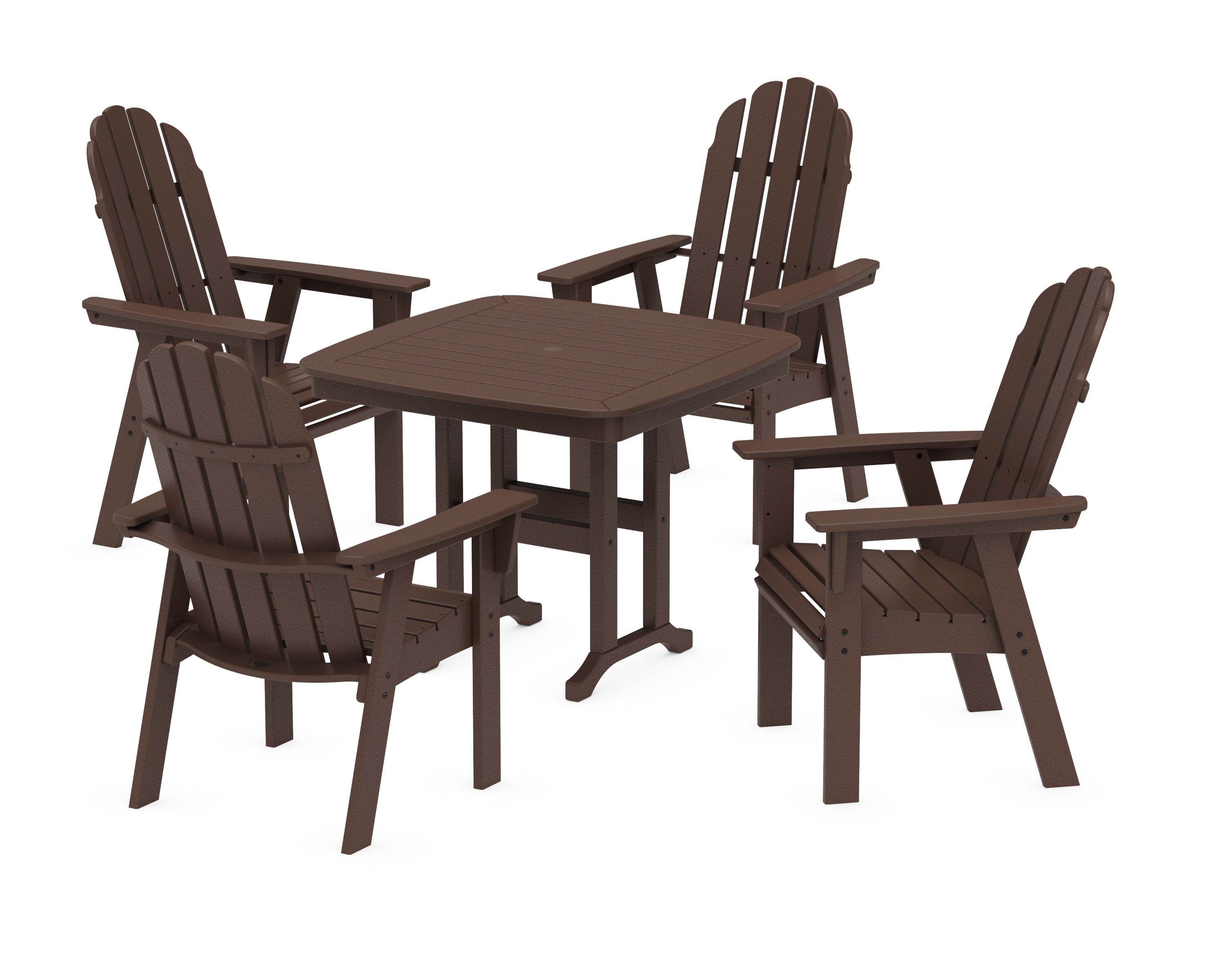 Vineyard Curveback Adirondack 5-Piece Dining Set in Mahogany