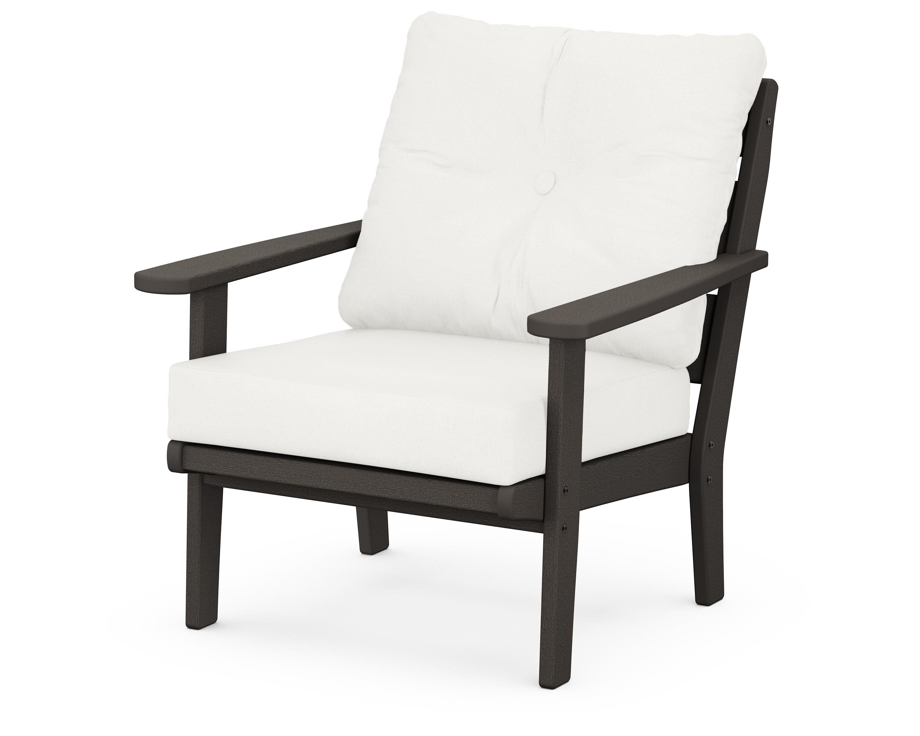 Lakeside Deep Seating Chair in Vintage Coffee / Natural Linen