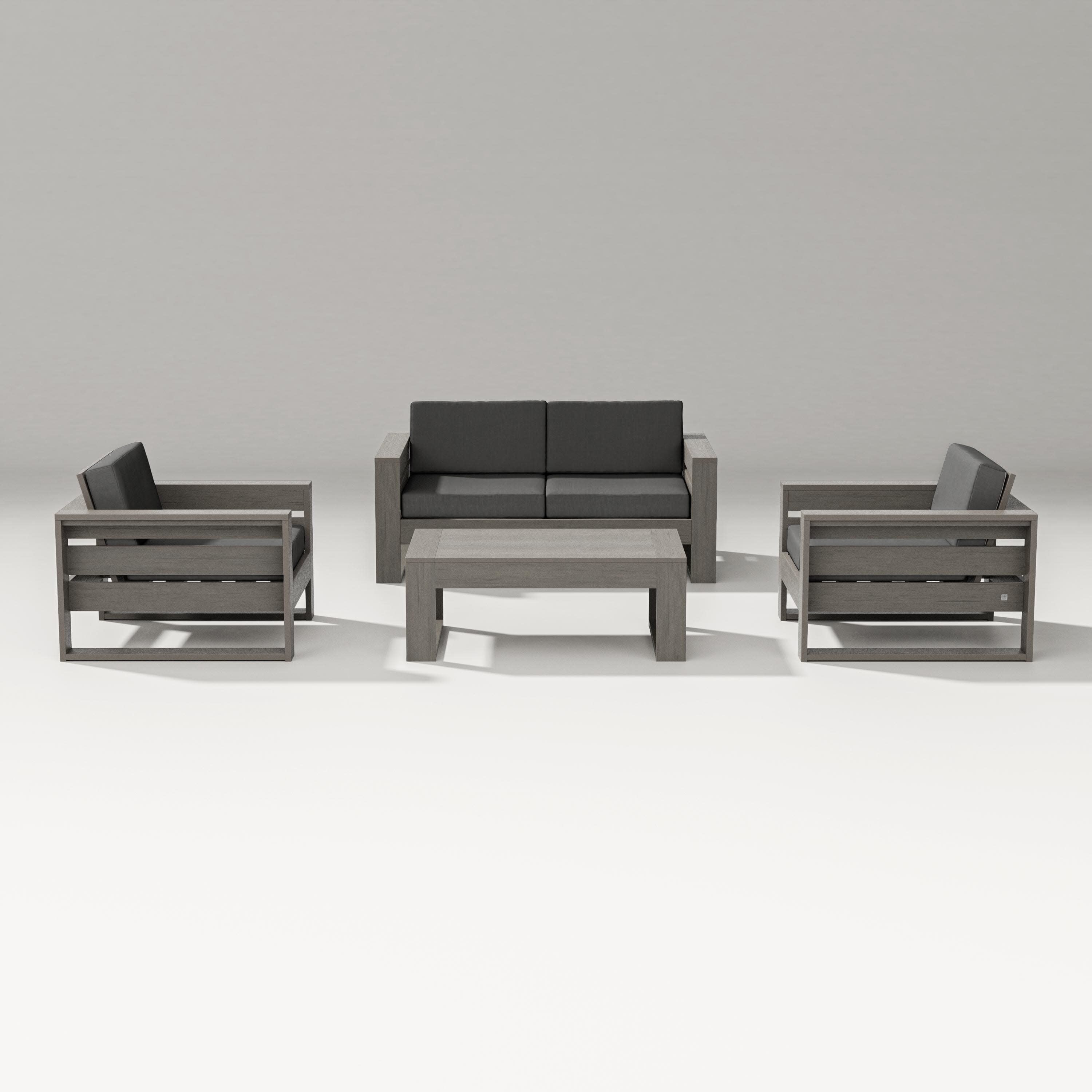 Latitude 4-Piece Lounge Loveseat Set in Driftwood / Spectrum Carbon