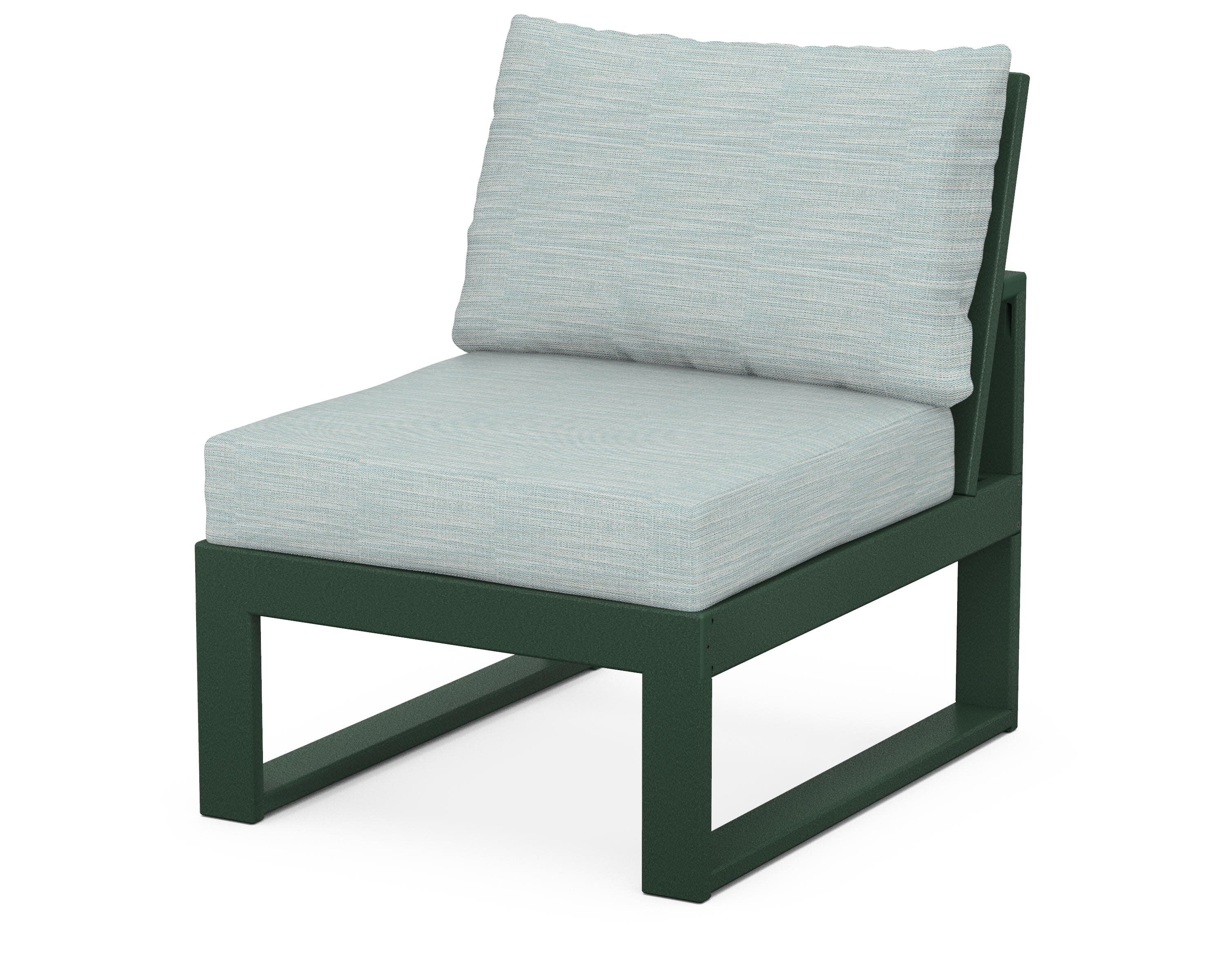 Modular Armless Chair in Green / Soothe Mist