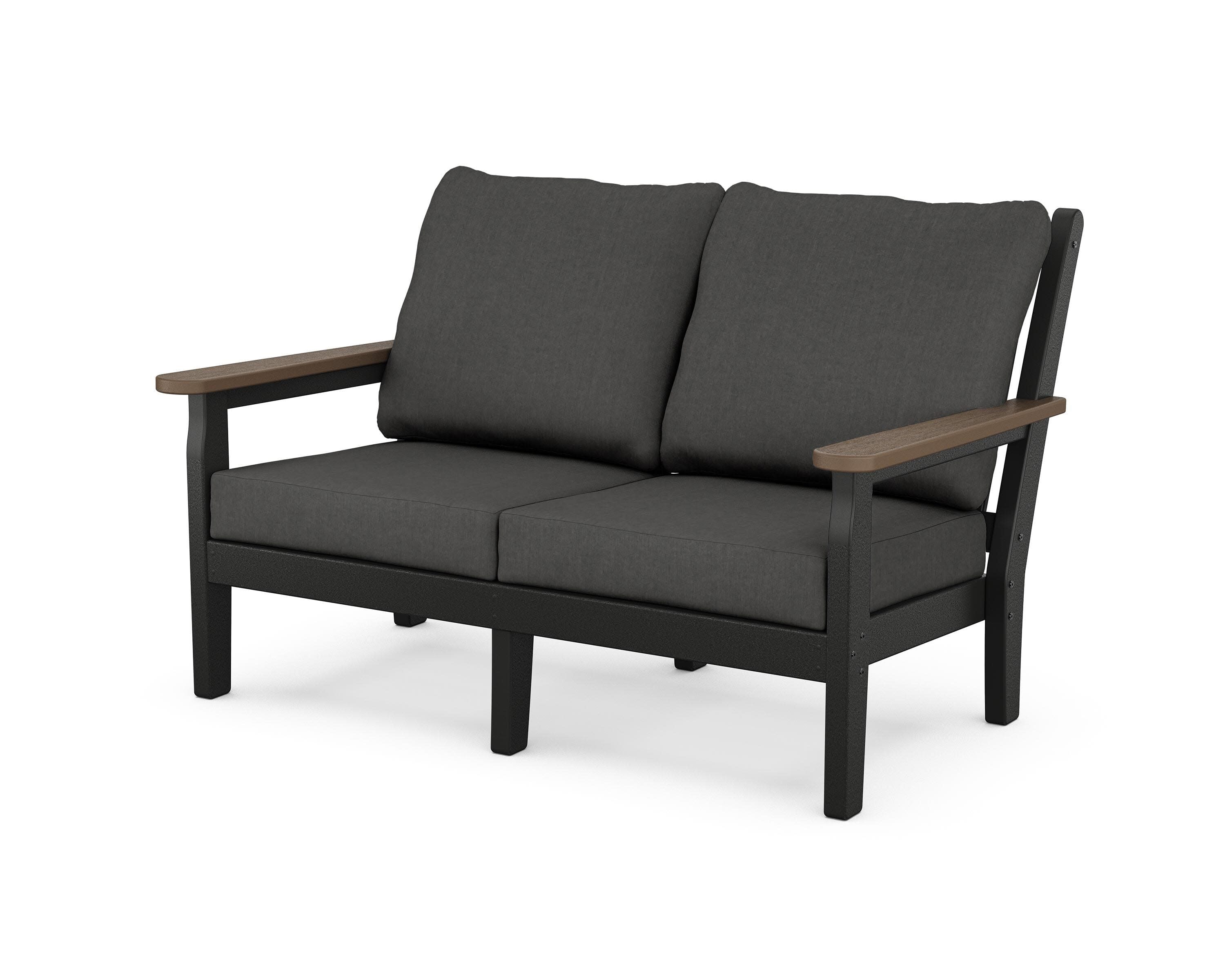 Chippendale Deep Seating Loveseat in Black / Kona / Spectrum Carbon