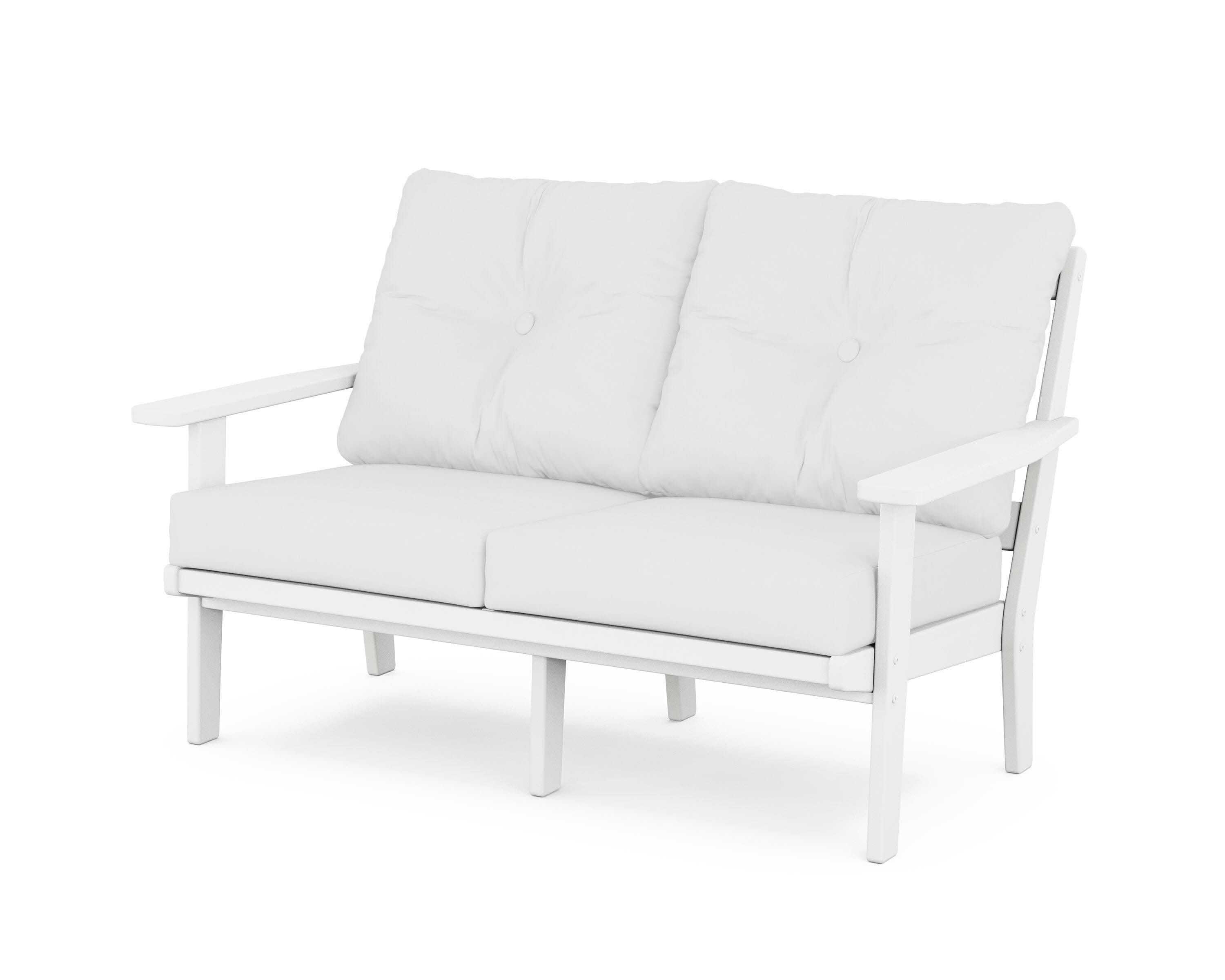 Prairie Deep SeatingLoveseat in White / Natural