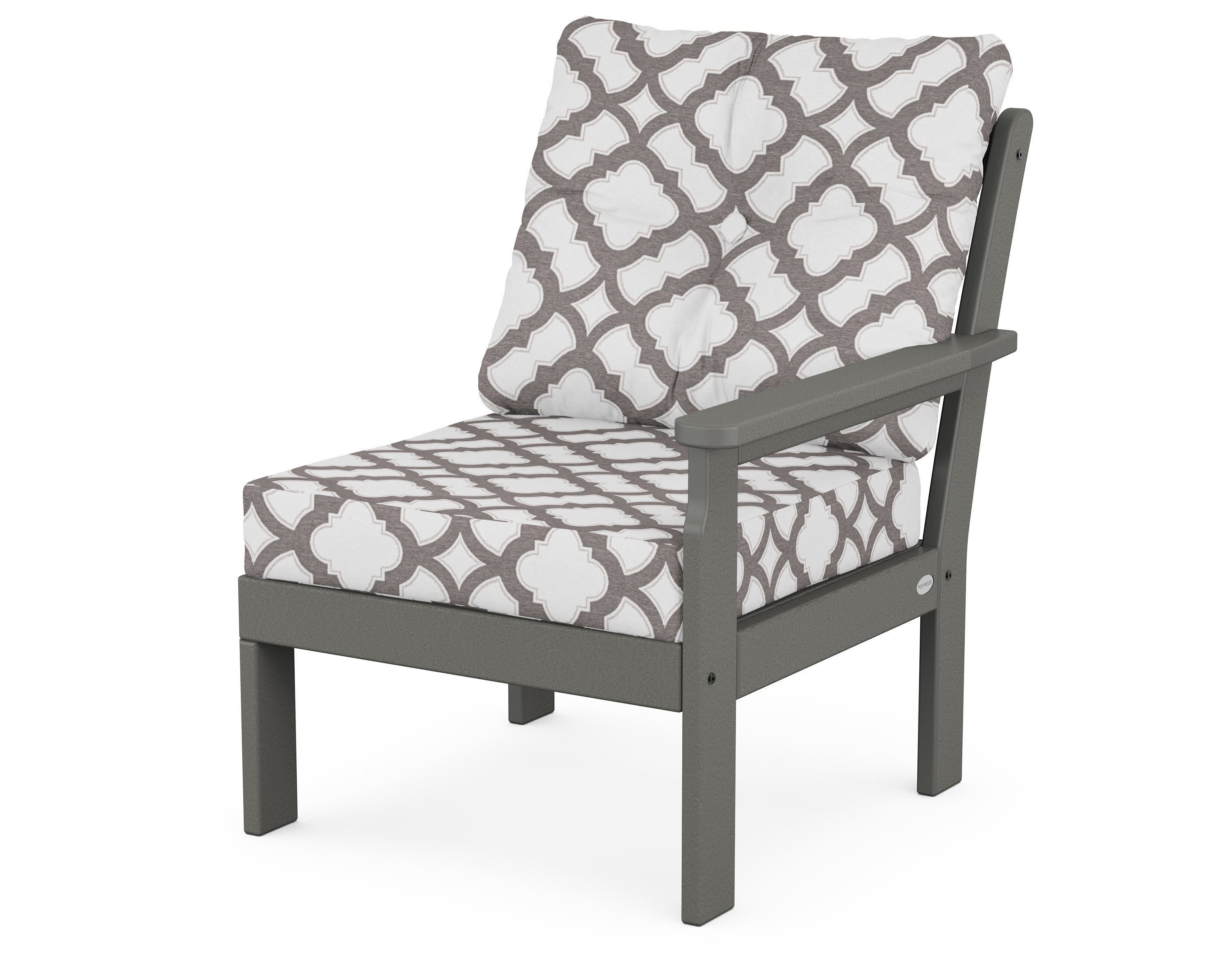 Vineyard Modular Right Arm Chair in Slate Grey / Trellis Grey Mist