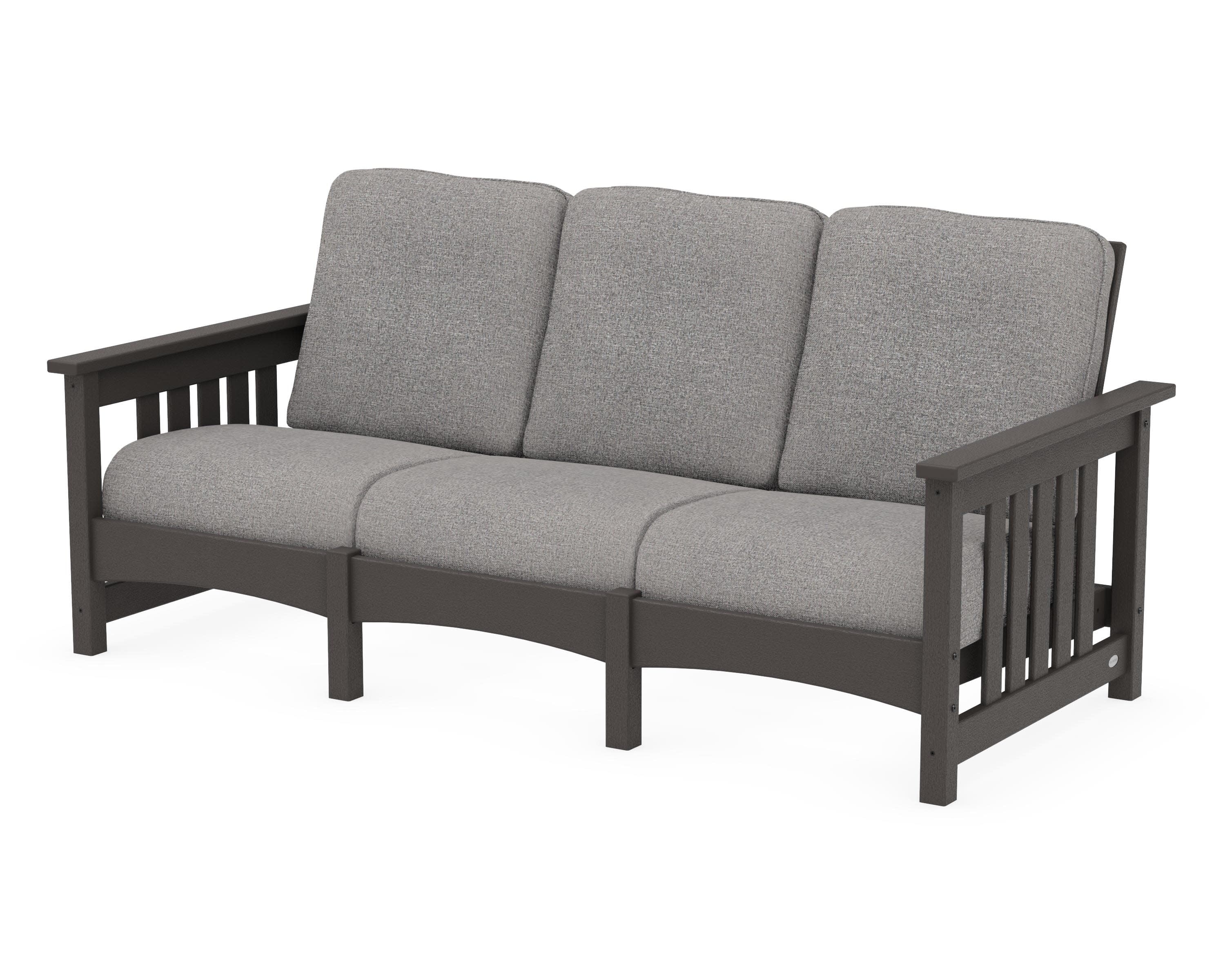 Club Mission Sofa in Vintage Coffee / Grey Mist