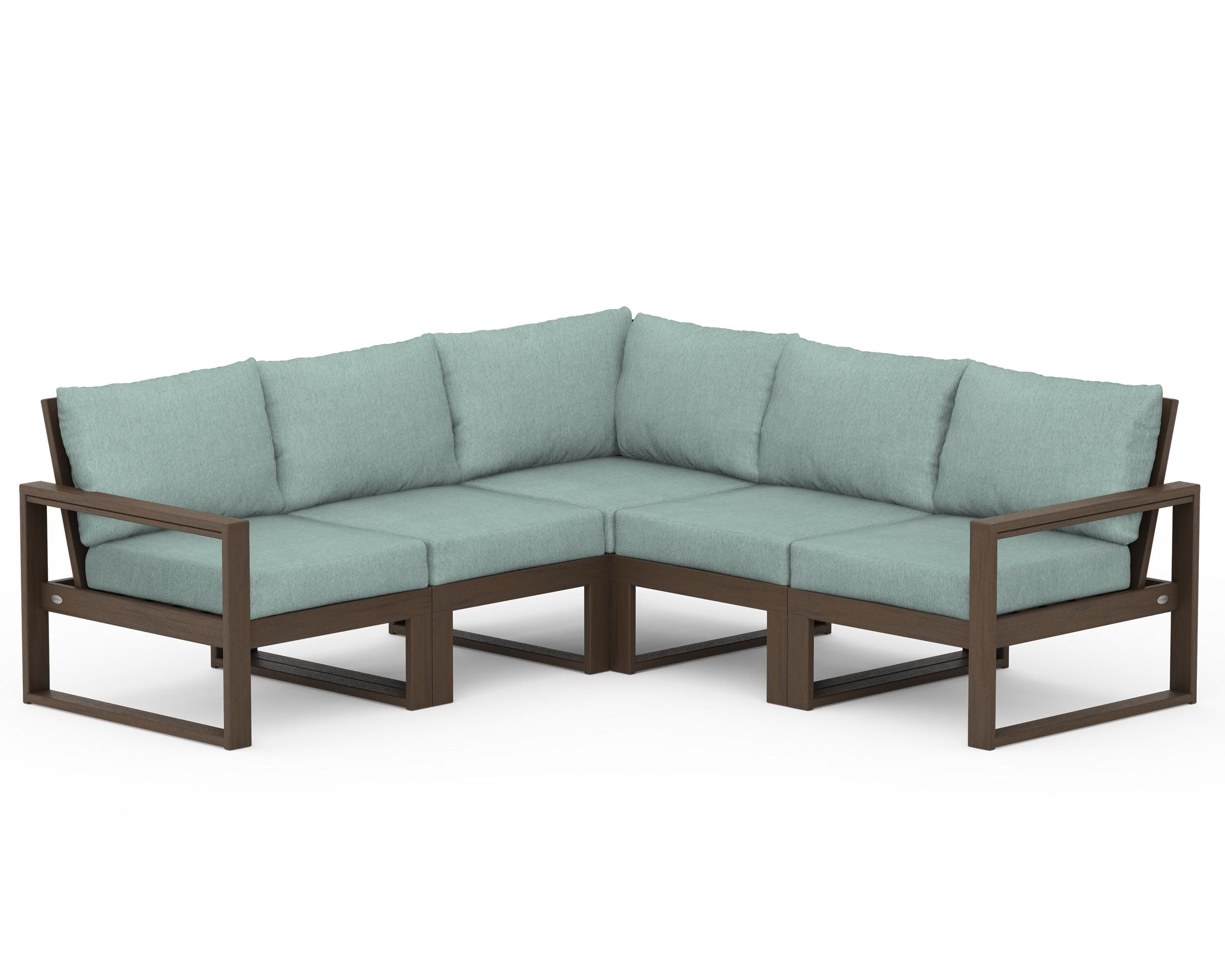 EDGE 5-Piece Modular Deep Seating Set in Kona / Glacier Spa