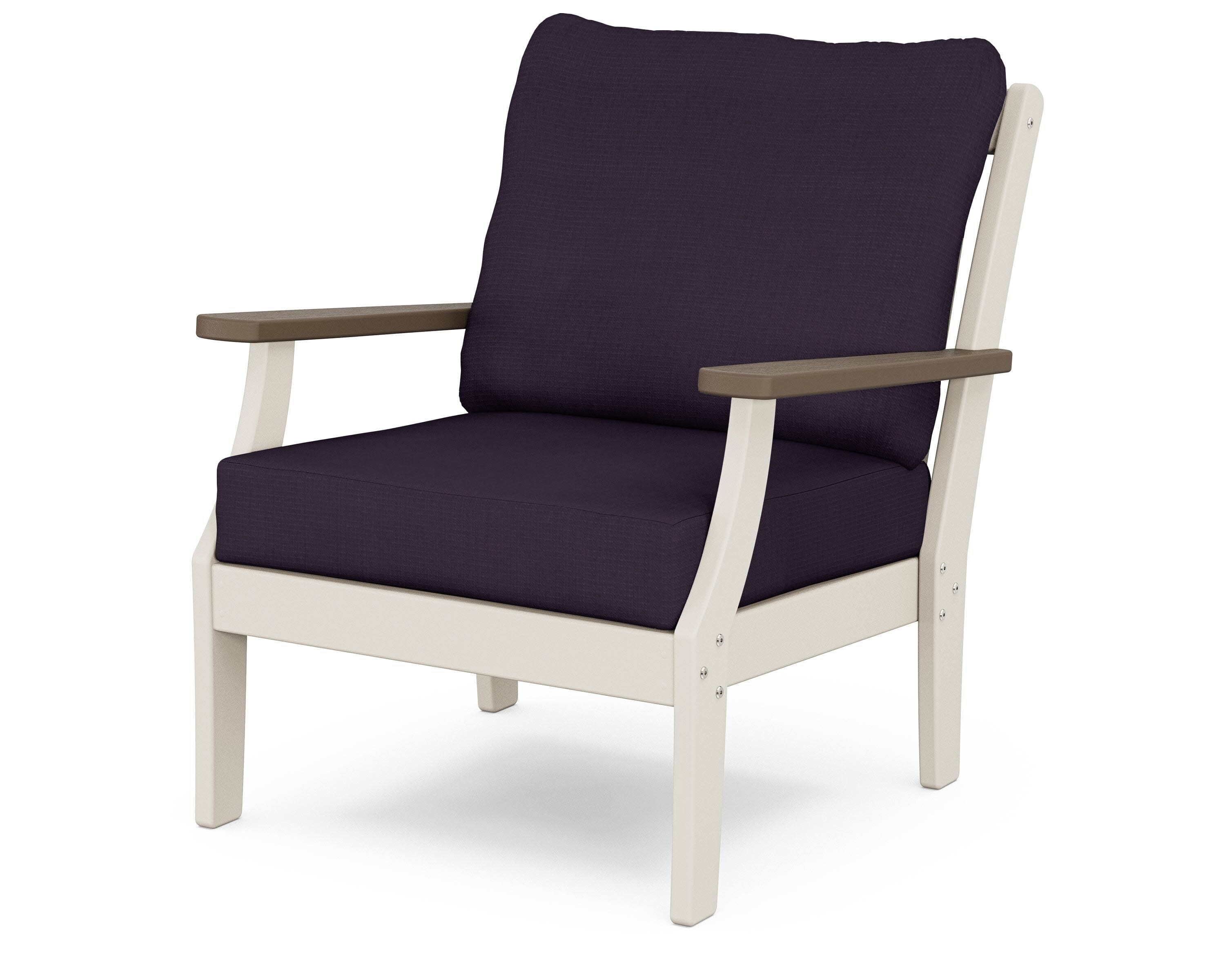 Braxton Deep Seating Chair in Sand / Kona / Navy Linen