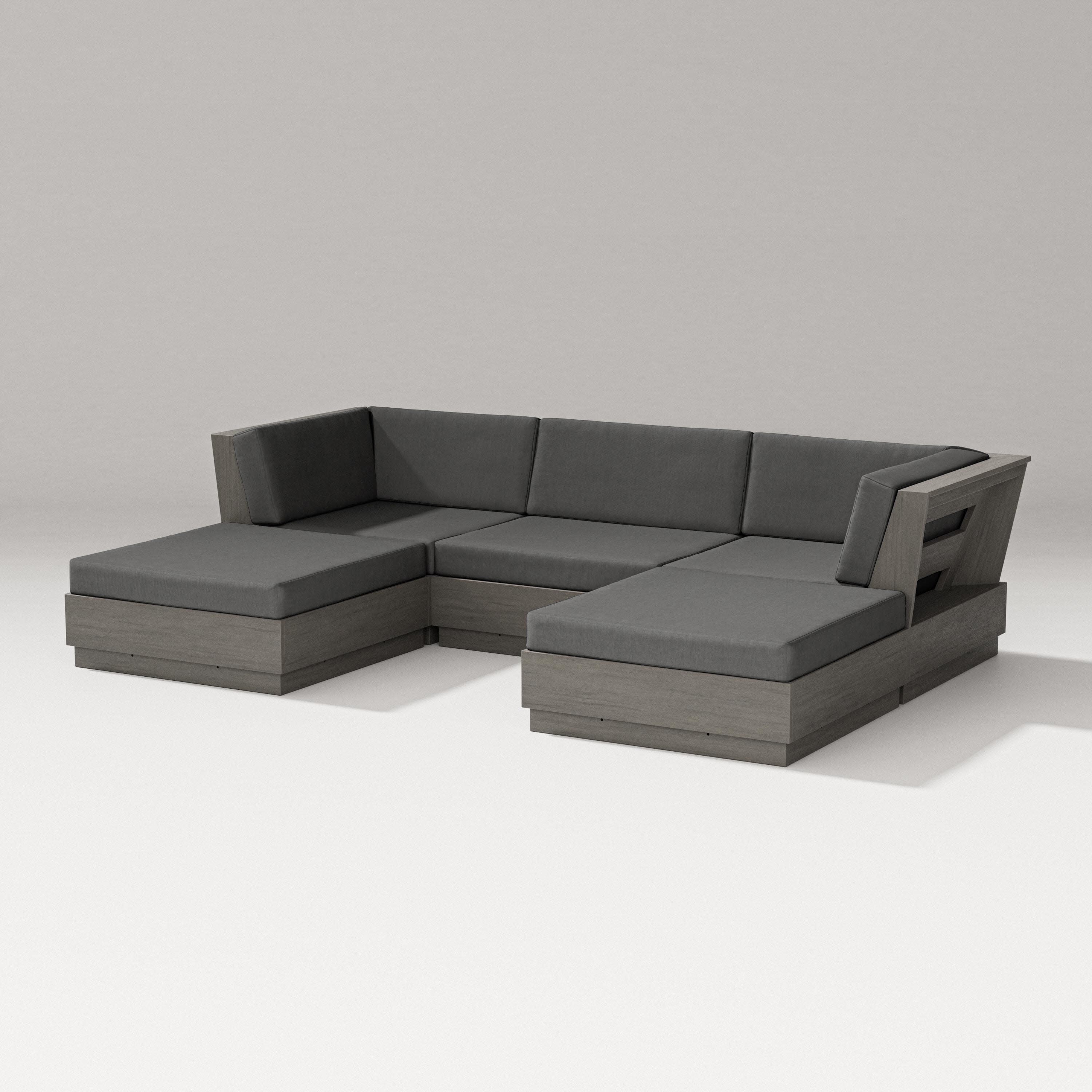 Elevate Double Chaise Sectional in Driftwood / Spectrum Carbon