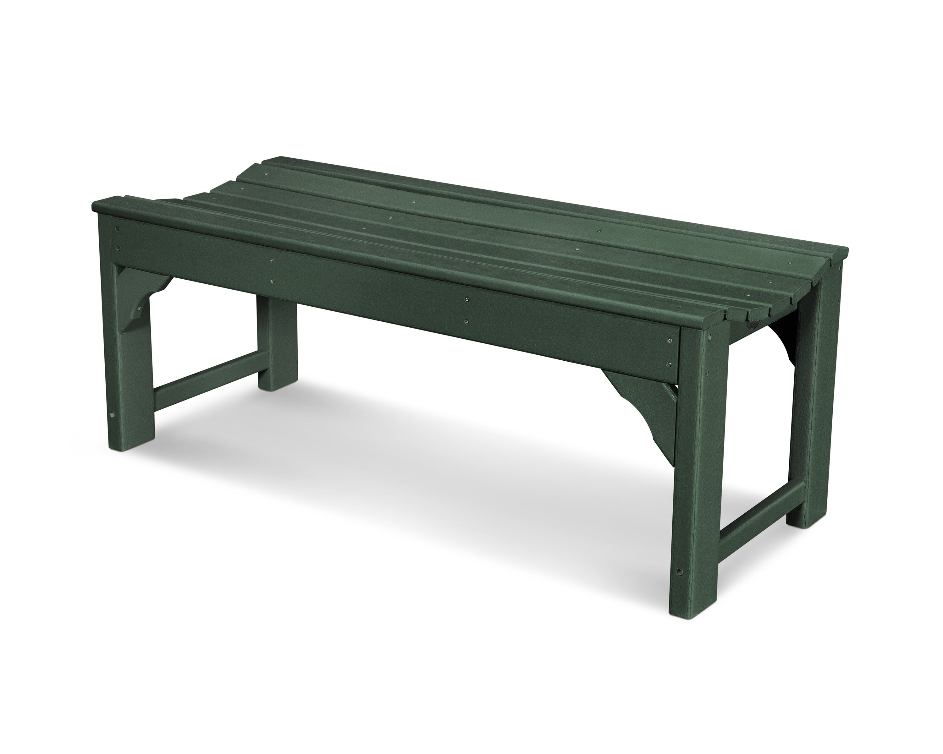 Traditional Garden 48" Backless Bench in Green