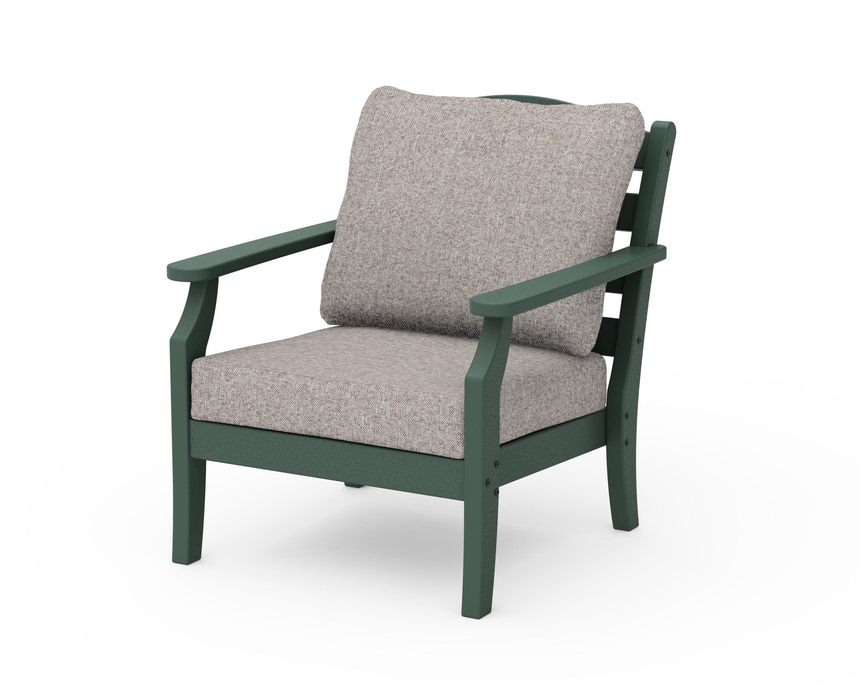 Savannah Deep Seating Chair in Green / Weathered Tweed