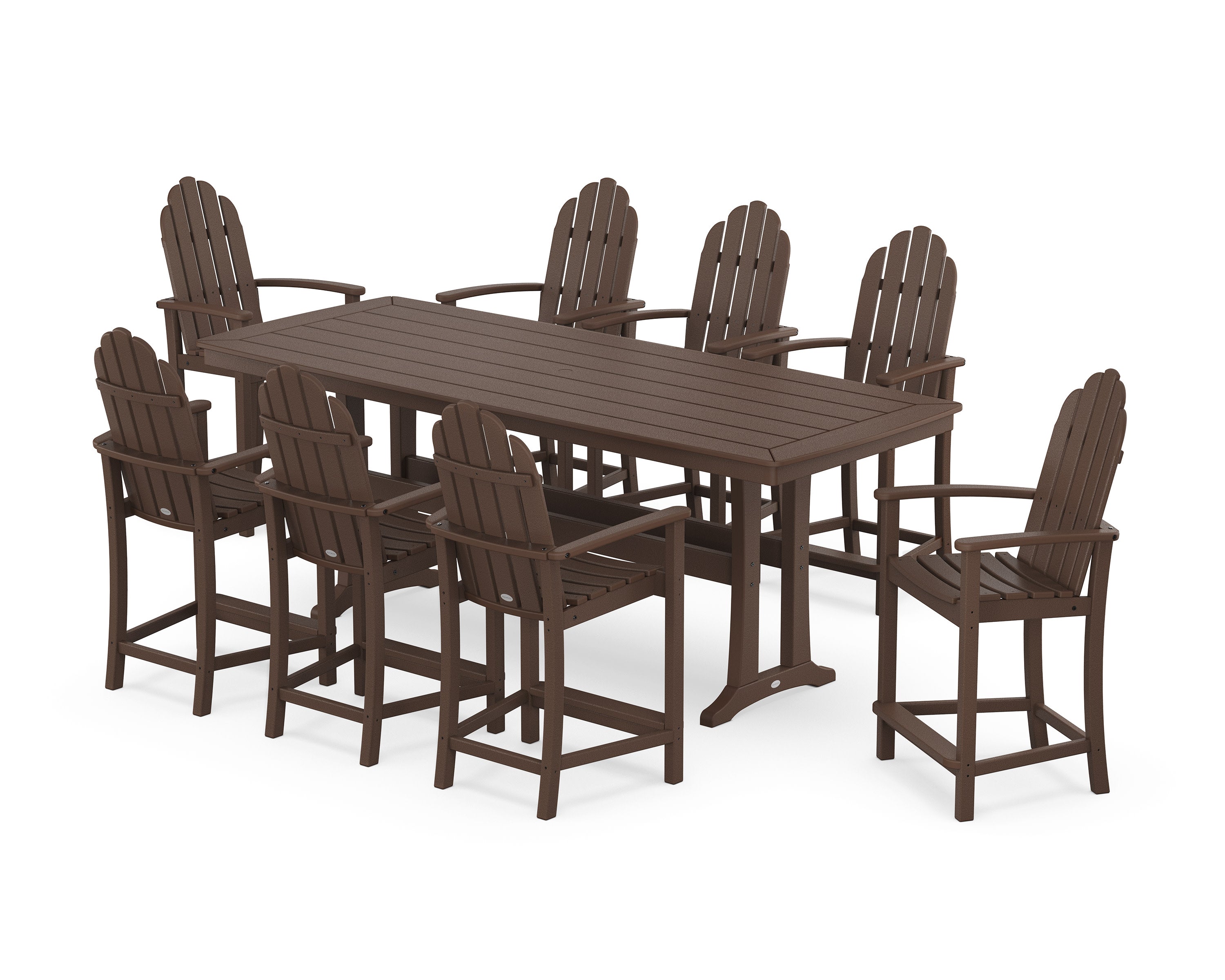 Classic Adirondack 9-Piece Counter Set with Trestle Legs in Mahogany