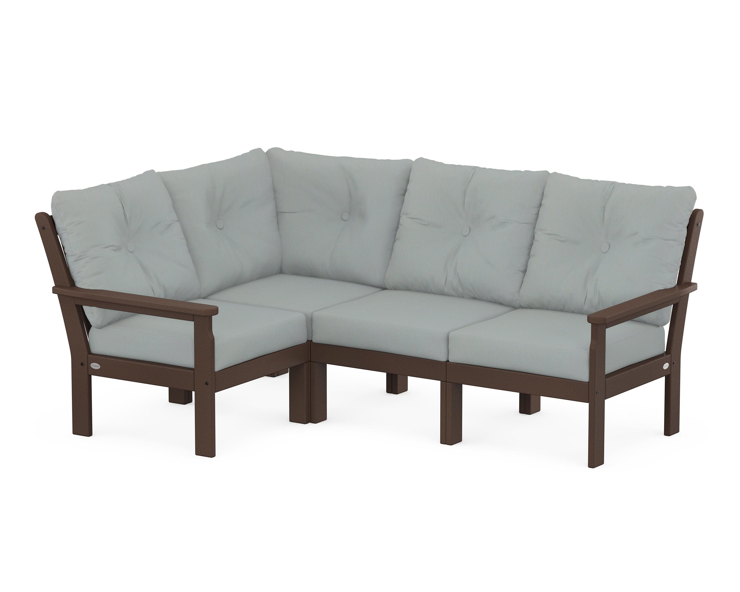 Vineyard 4-Piece Sectional in Mahogany / Spa