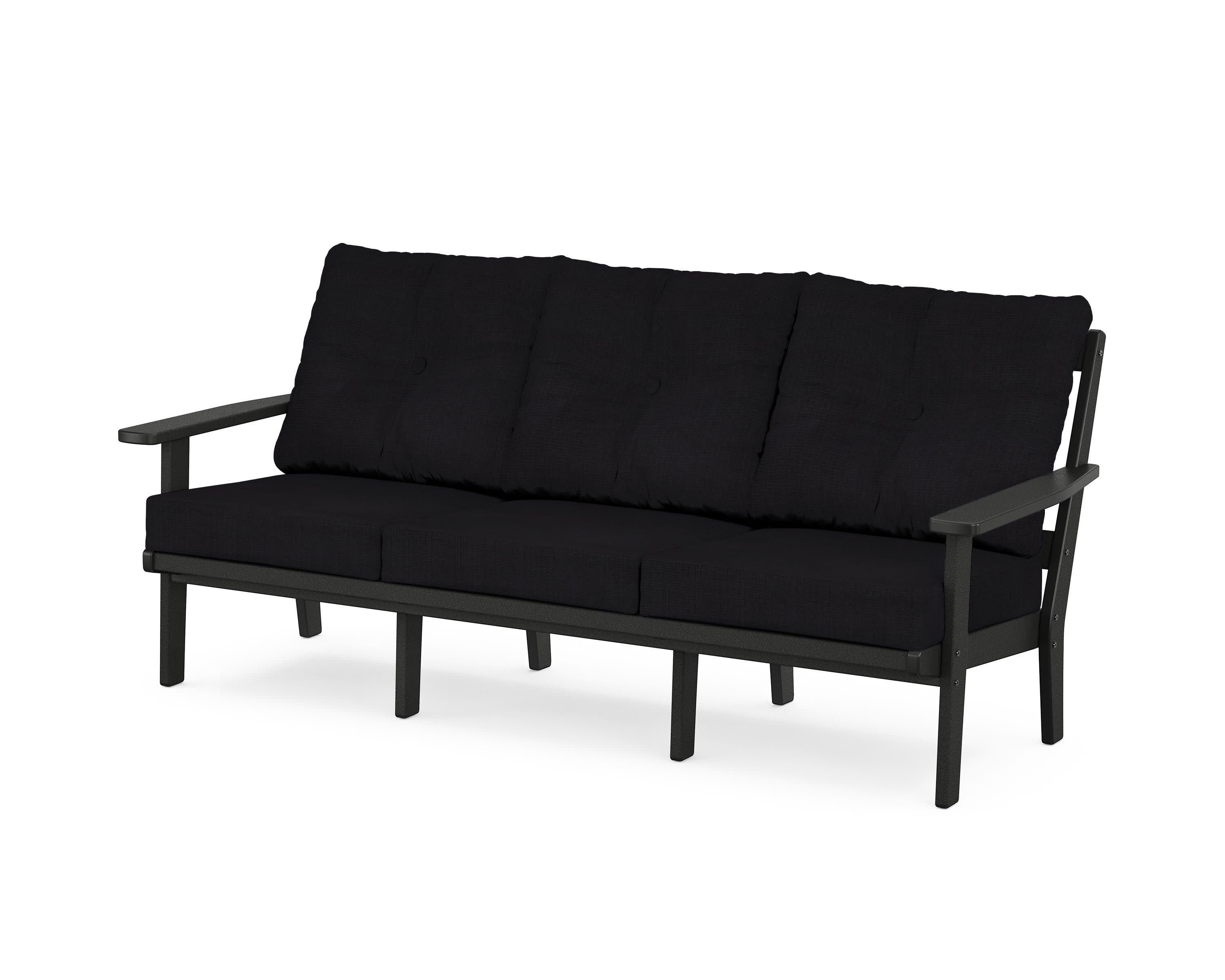PrairieDeep Seating Sofa in Black / Midnight Linen
