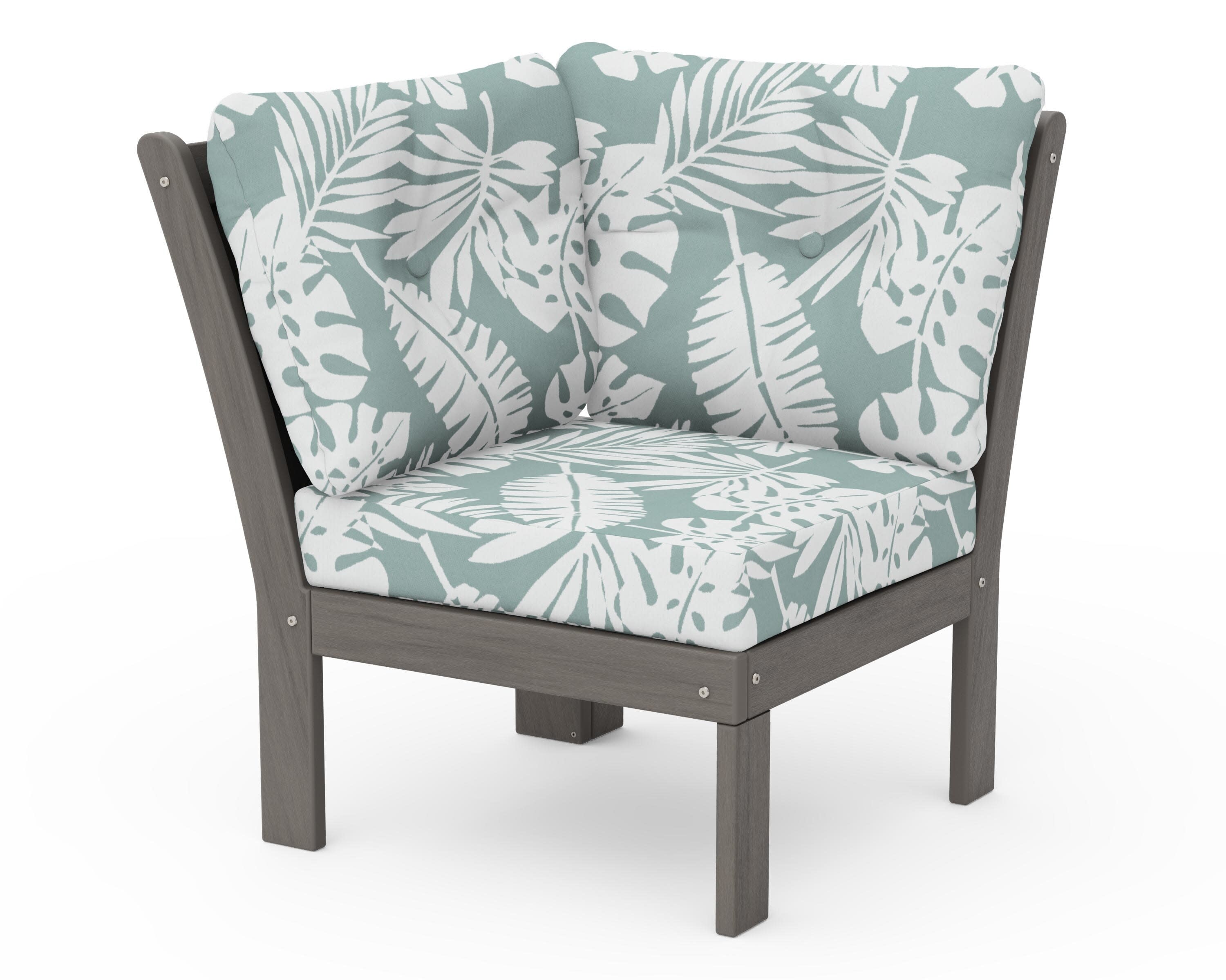 Vineyard Modular Corner Chair in Driftwood / Leaf Glacier Spa