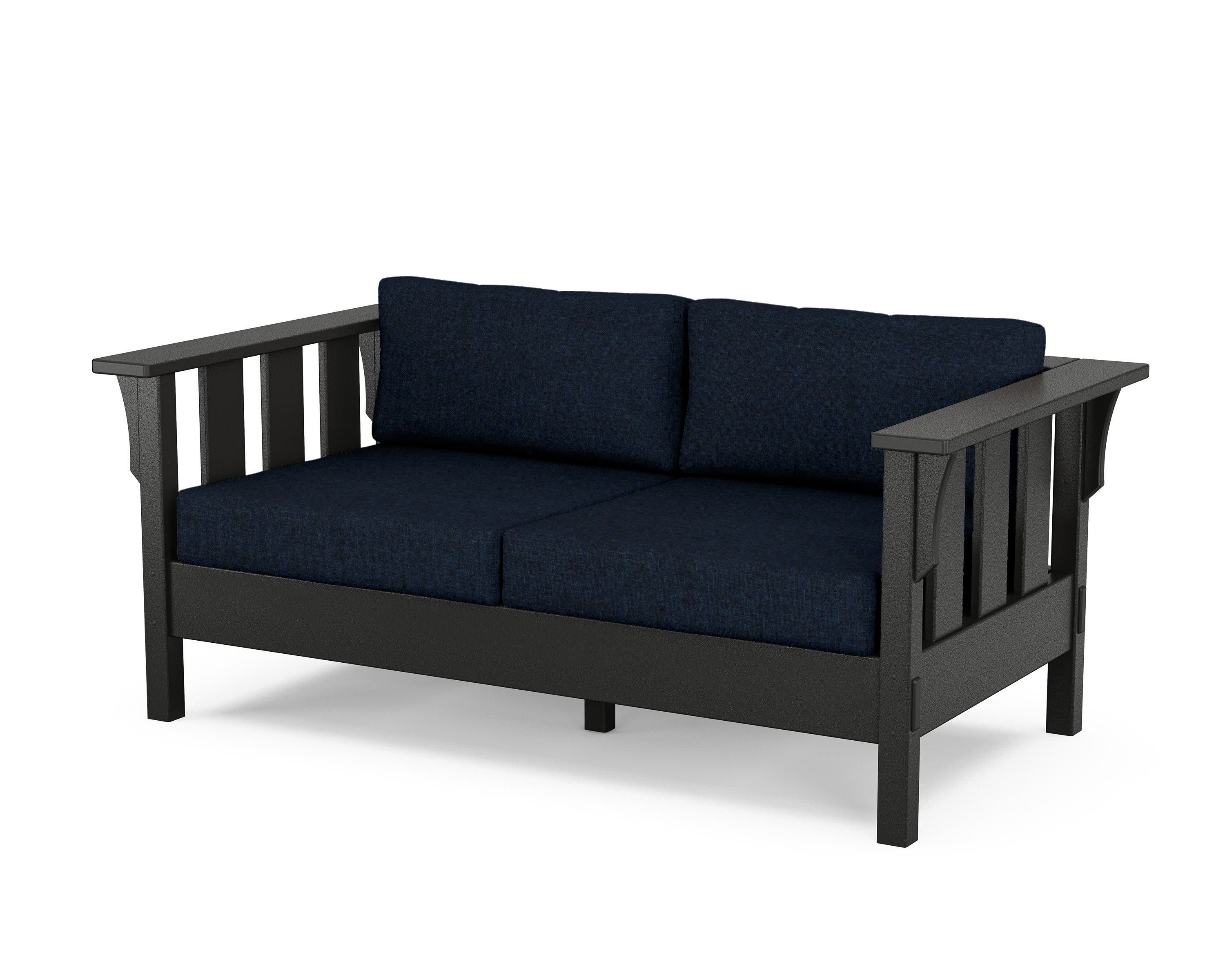 Acadia Deep Seating Loveseat in Black / Marine Indigo