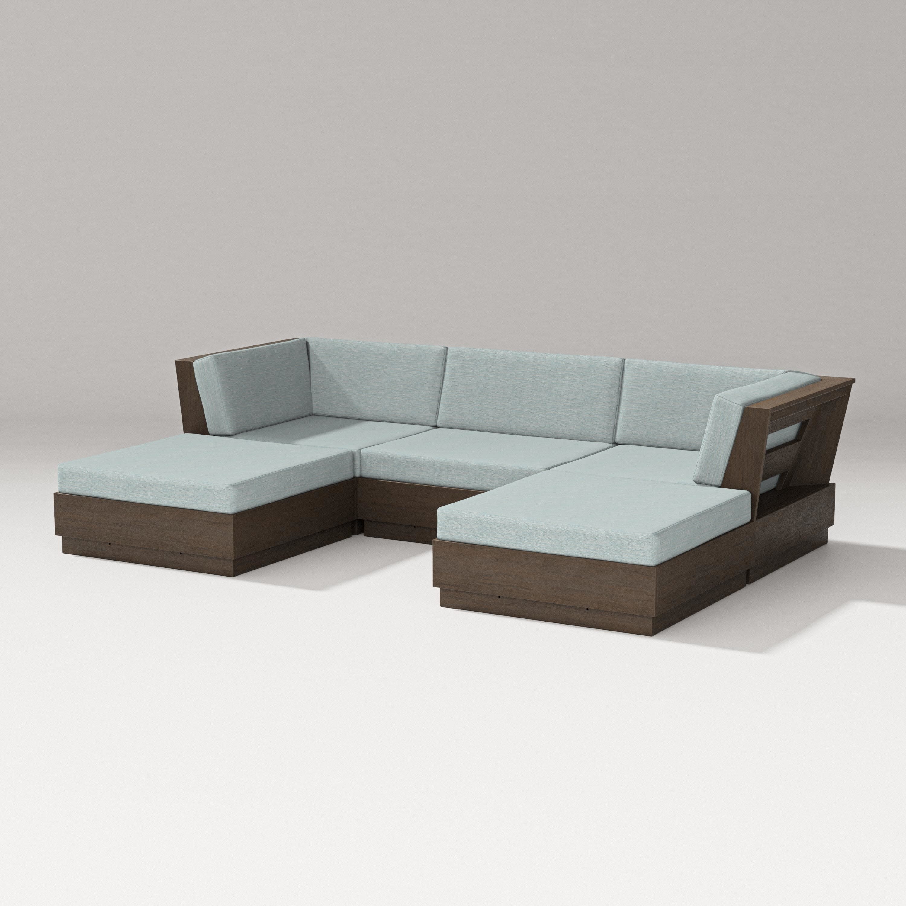Elevate Double Chaise Sectional in Kona / Soothe Mist