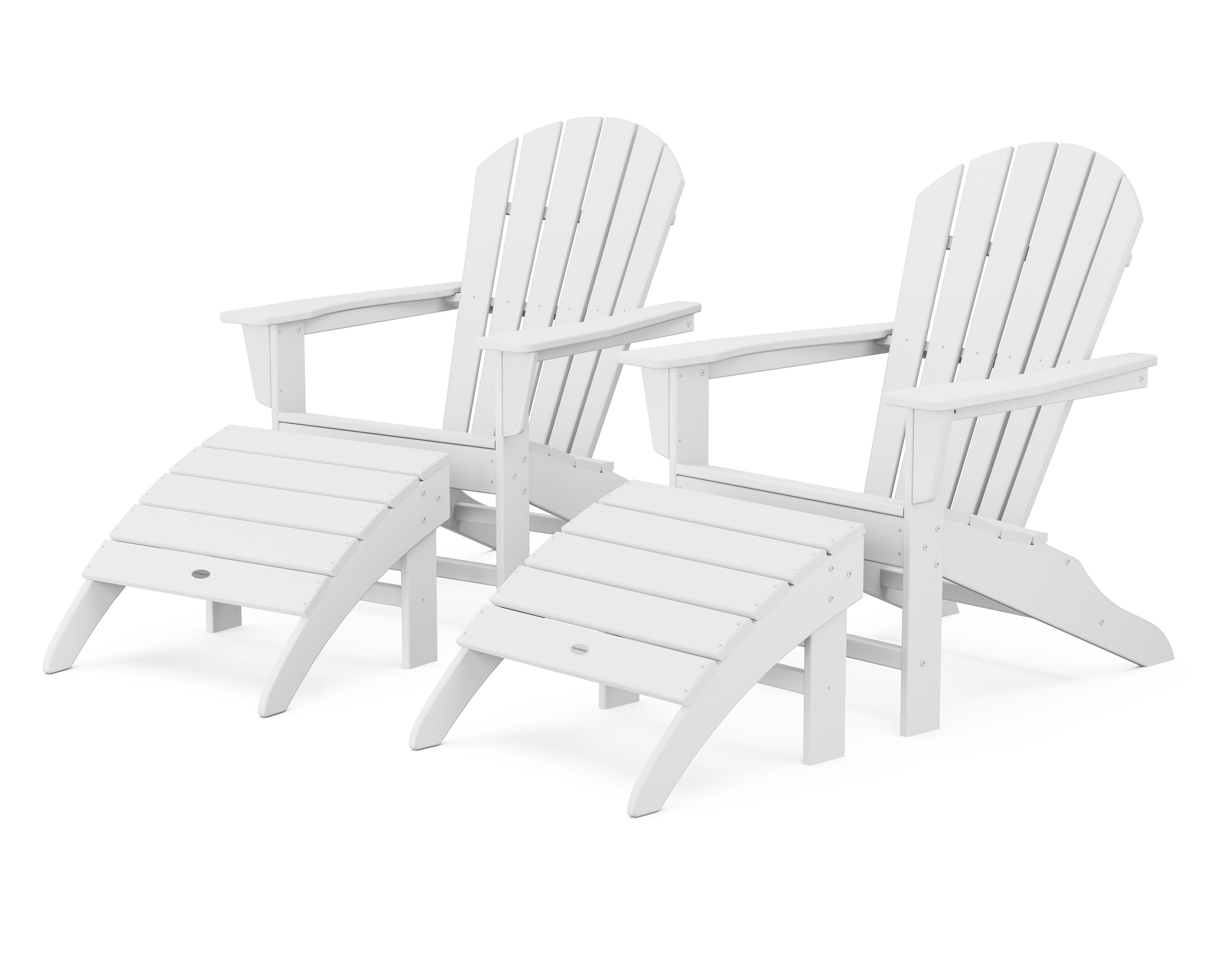 South Beach 4-Piece Adirondack Set in White