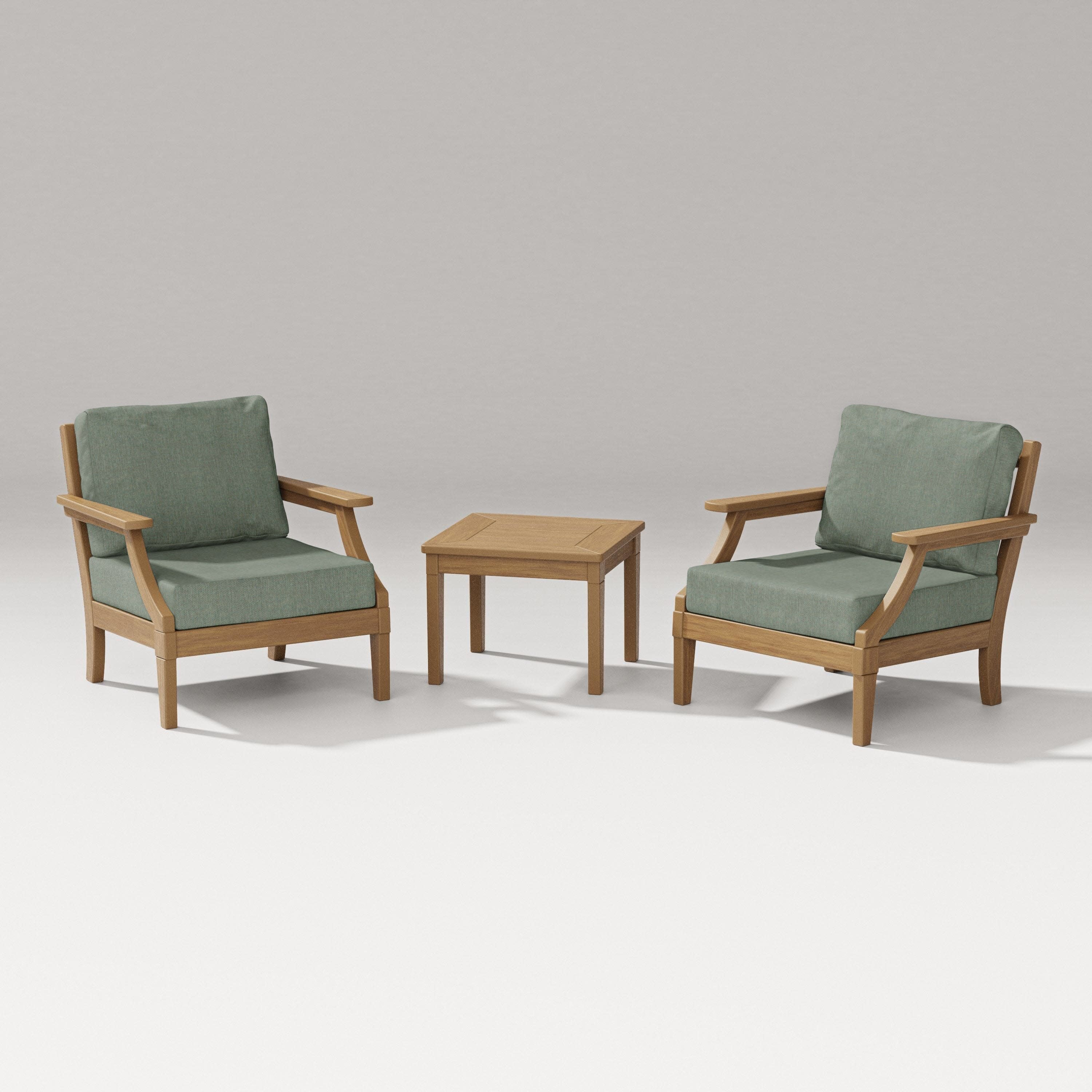Estate 3-Piece Lounge Chair Set in Natural / Cast Sage