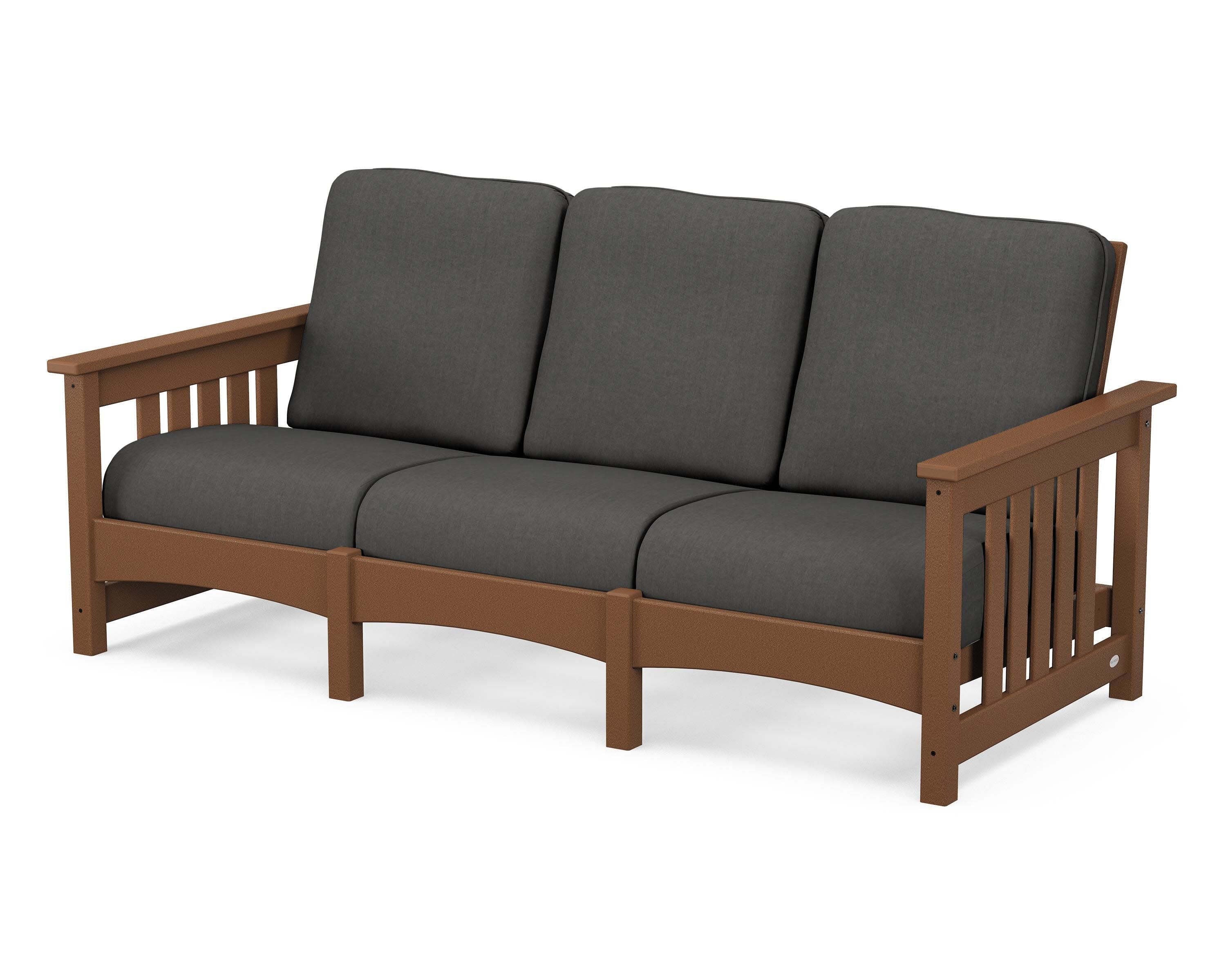 Club Mission Sofa in Teak / Spectrum Carbon