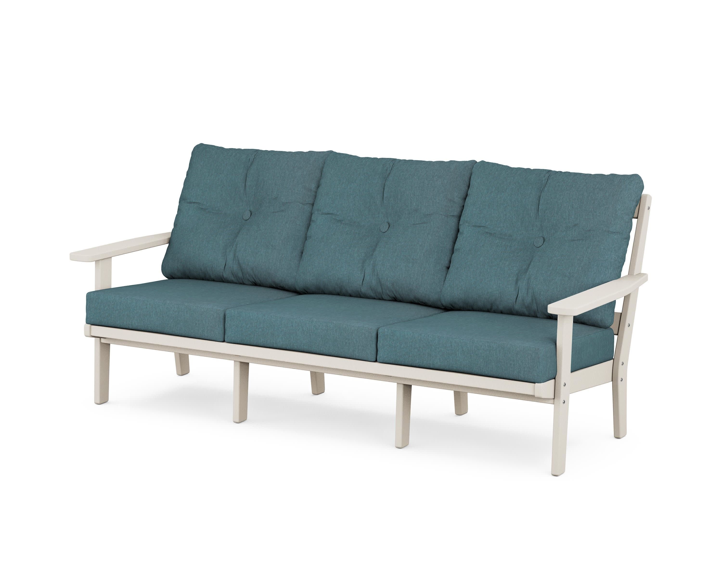 PrairieDeep Seating Sofa in Sand / Ocean Teal
