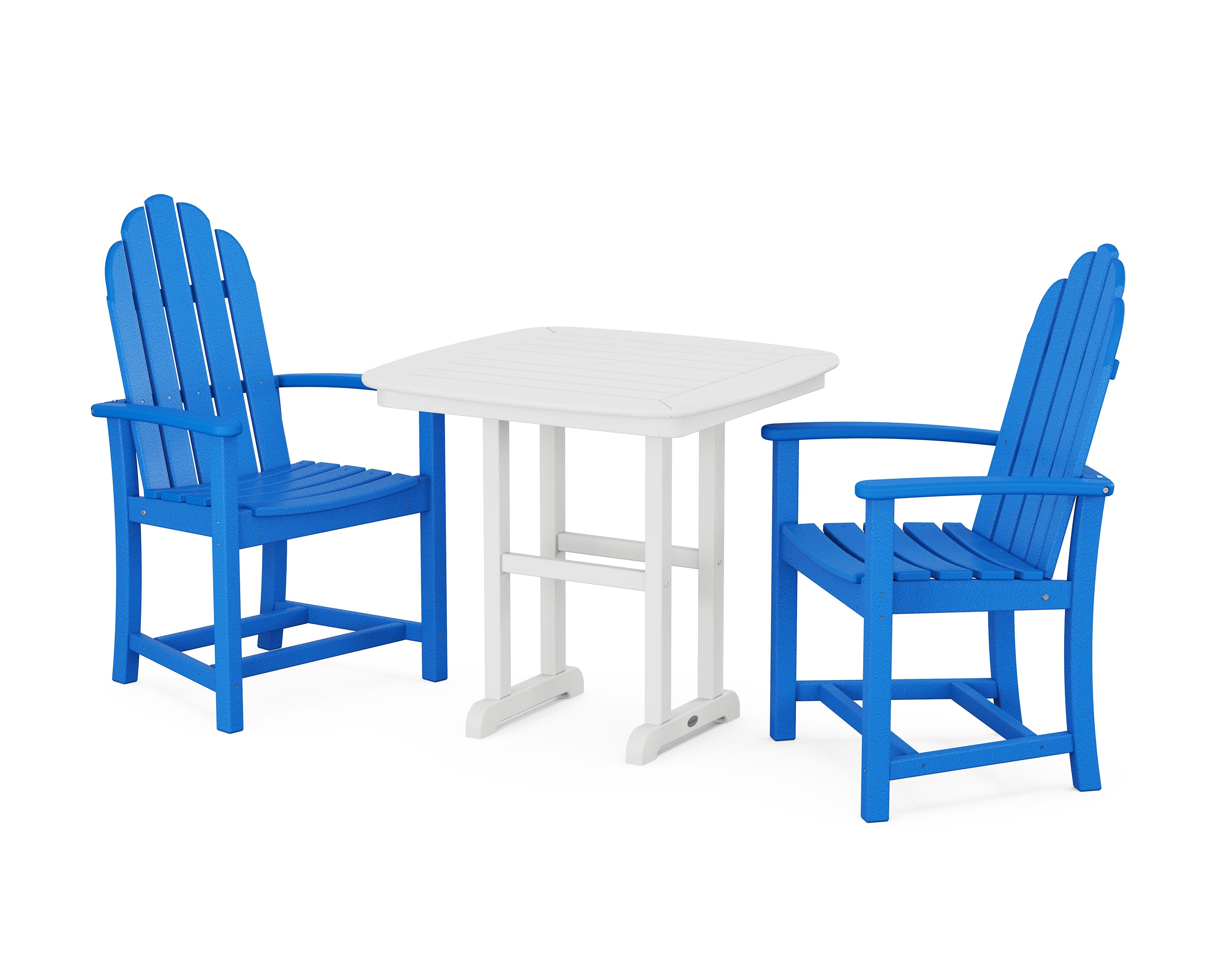 Classic Adirondack 3-Piece Dining Set in Pacific Blue / White