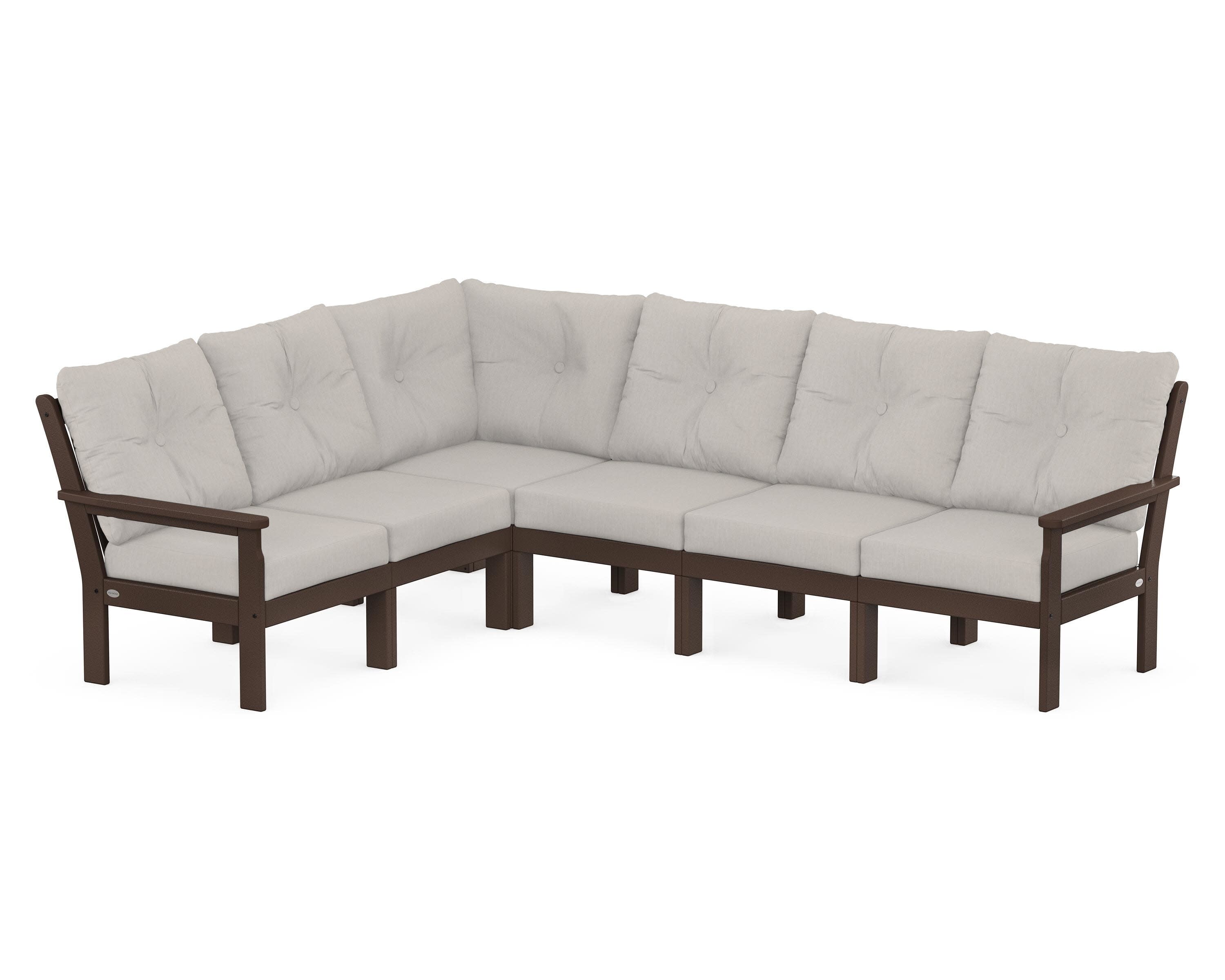 Vineyard 6-Piece Sectional in Mahogany / Cast Ash