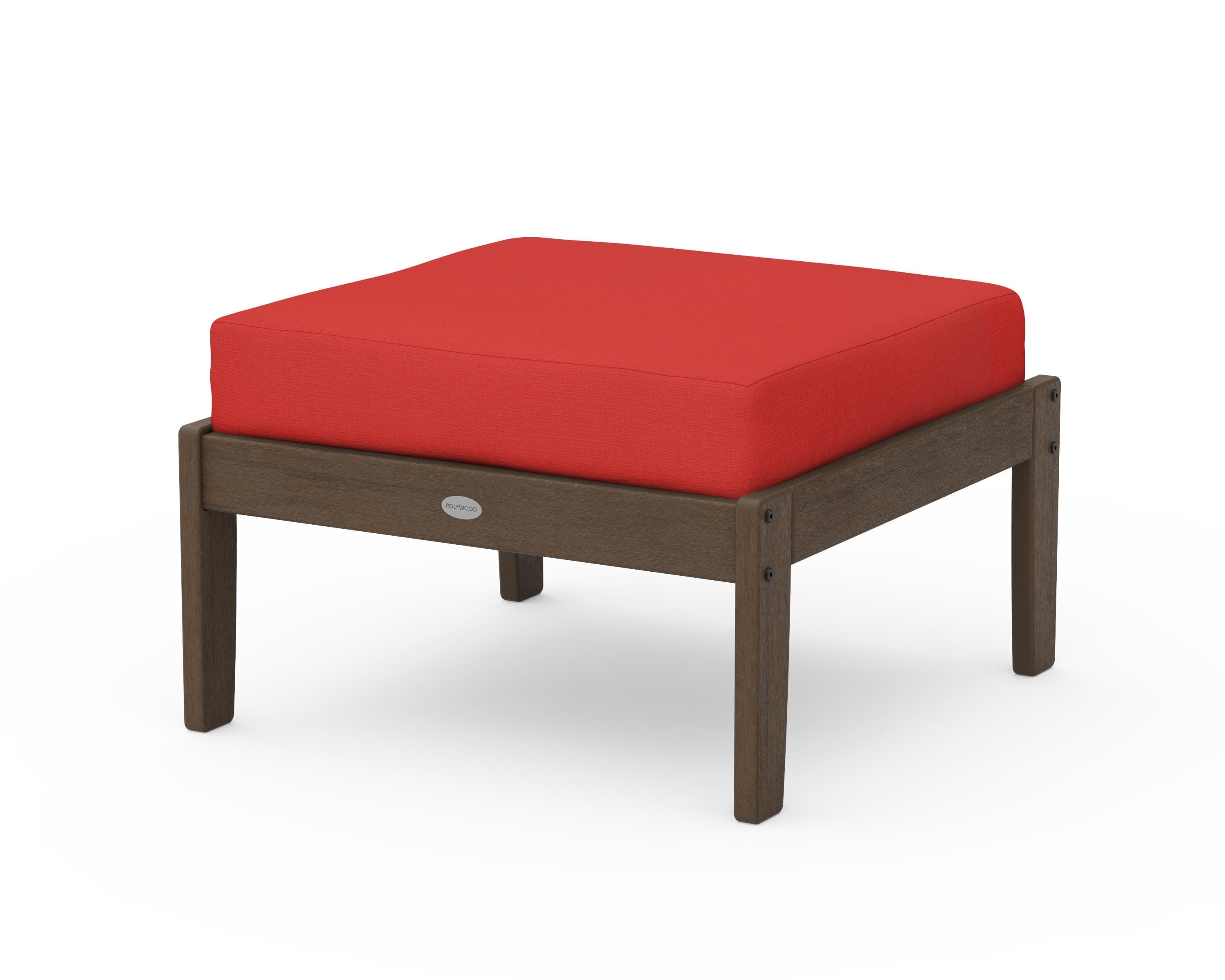 Braxton Deep Seating Ottoman in Kona / Crimson Linen