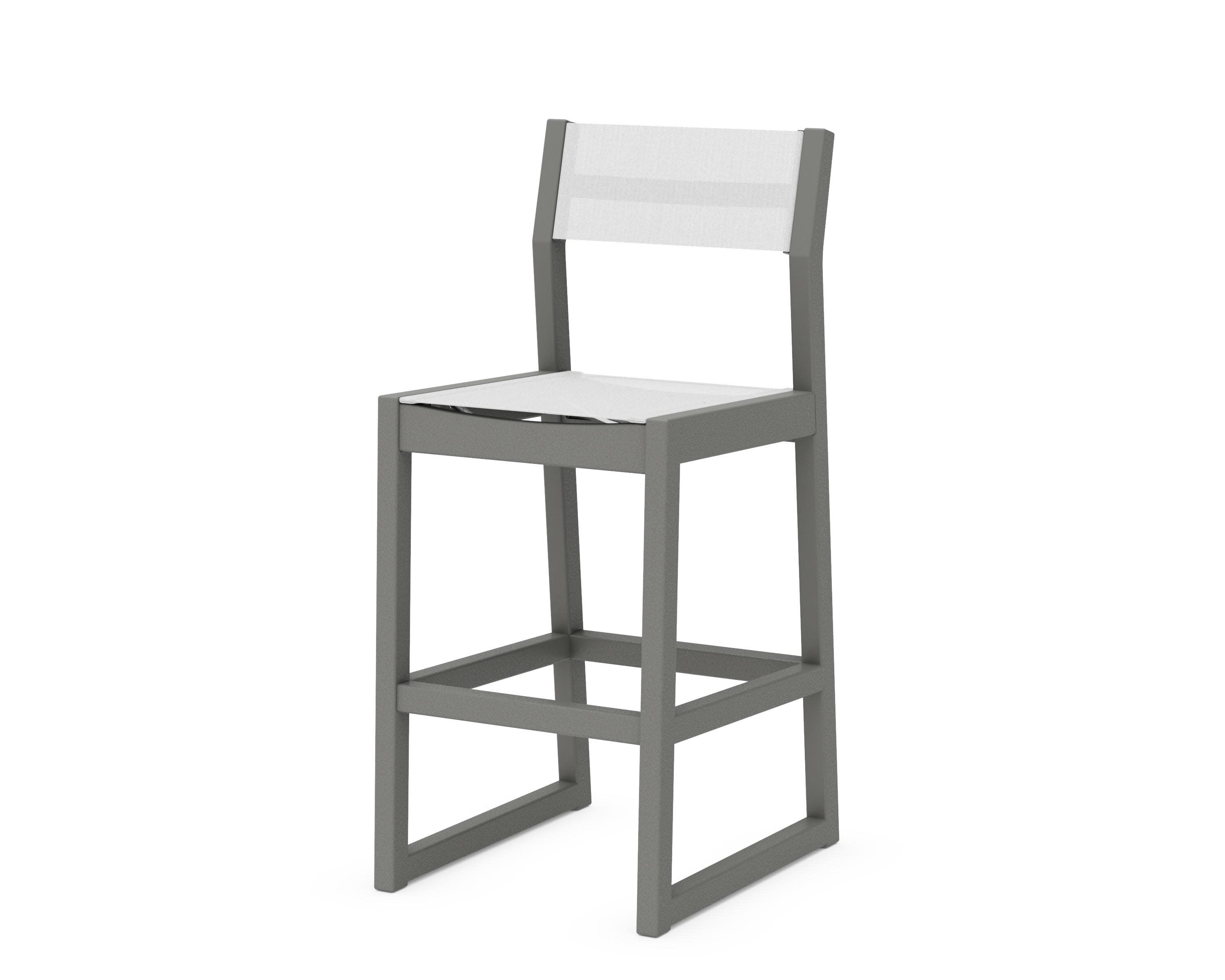 EDGE Sling Bar Side Chair in Slate Grey / White Sling