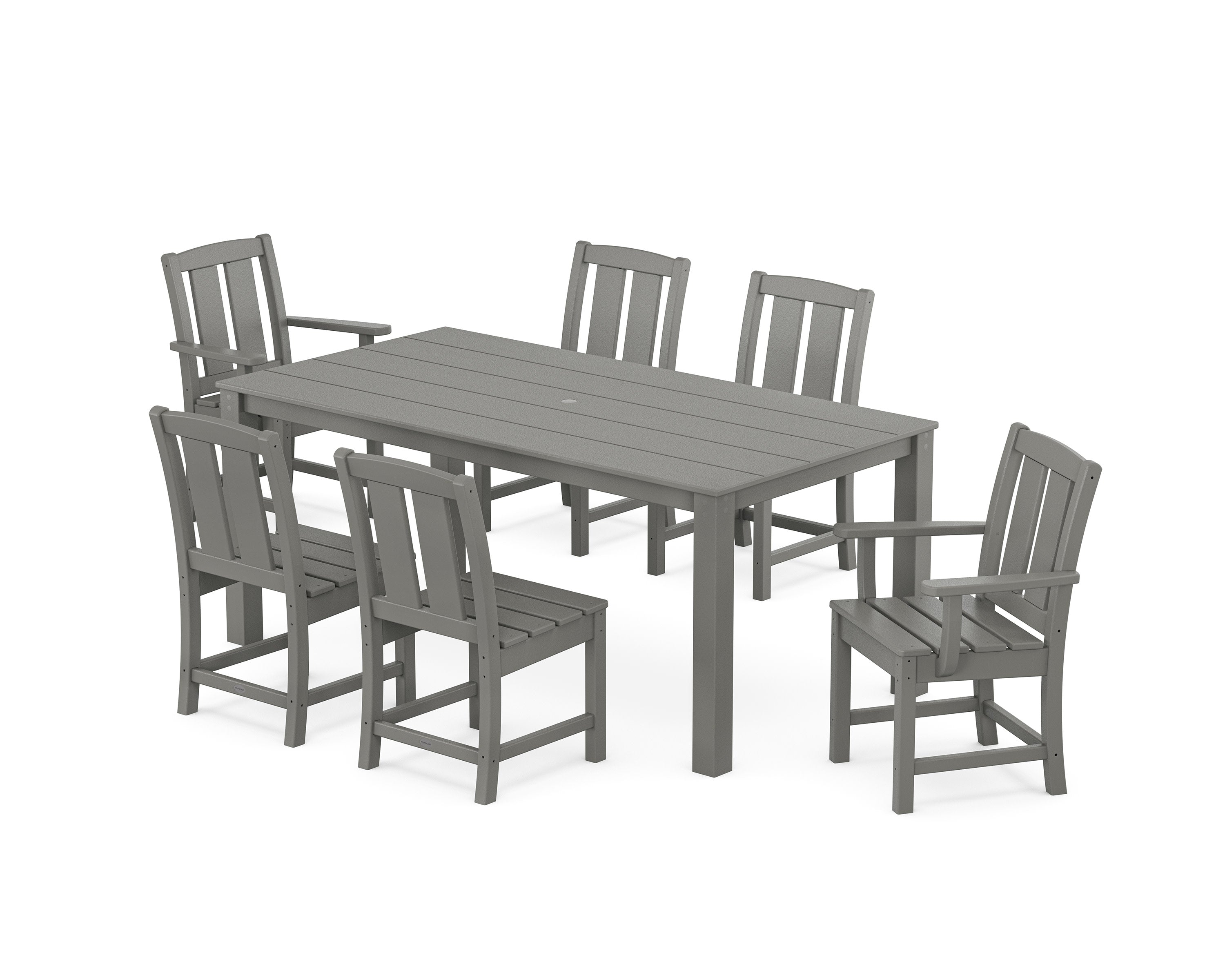 Mission 7-Piece Parsons Dining Set in Slate Grey