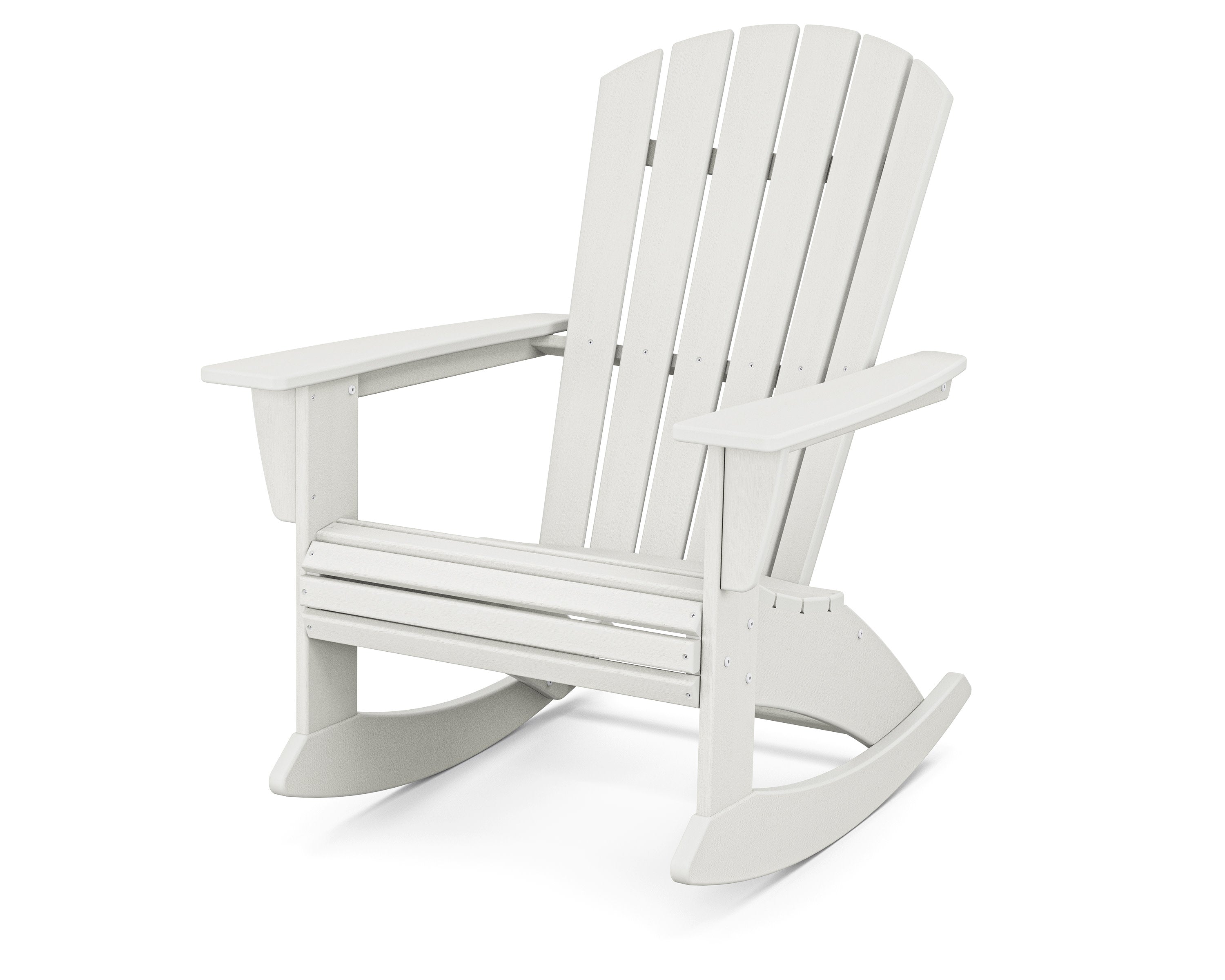 Nautical Curveback Adirondack Rocking Chair in Vintage White