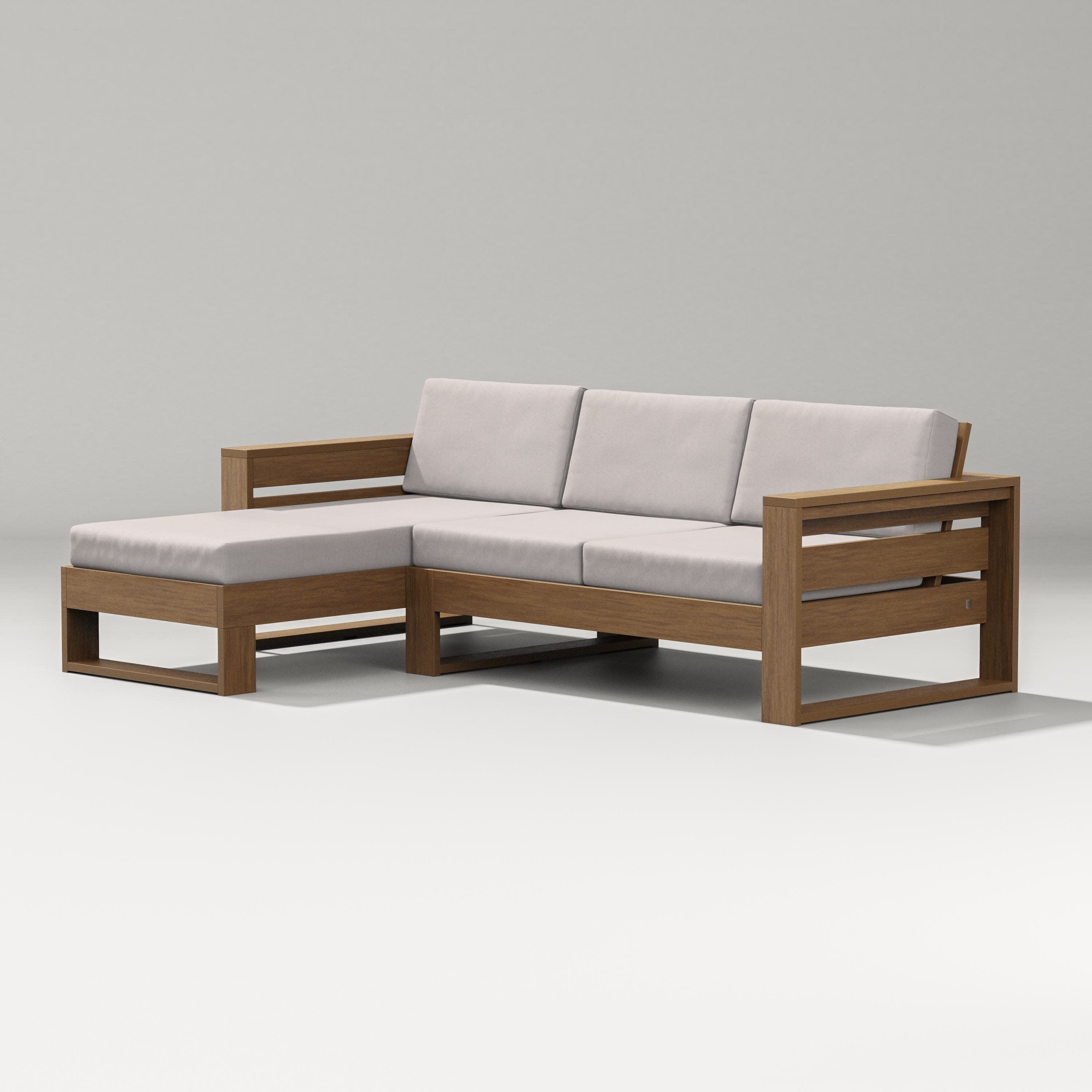 Latitude Left Chaise Sectional in Natural / Dune Burlap