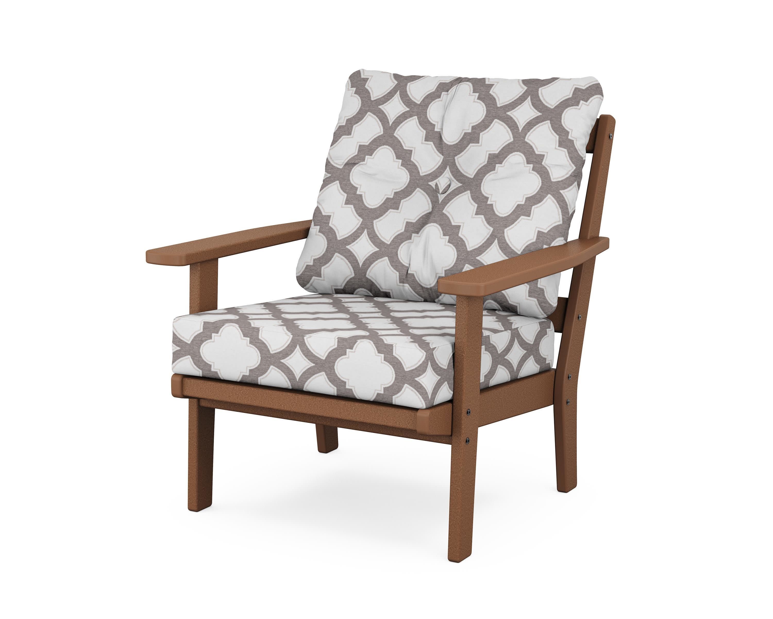 Oxford Deep Seating Chair in Teak / Trellis Grey Mist
